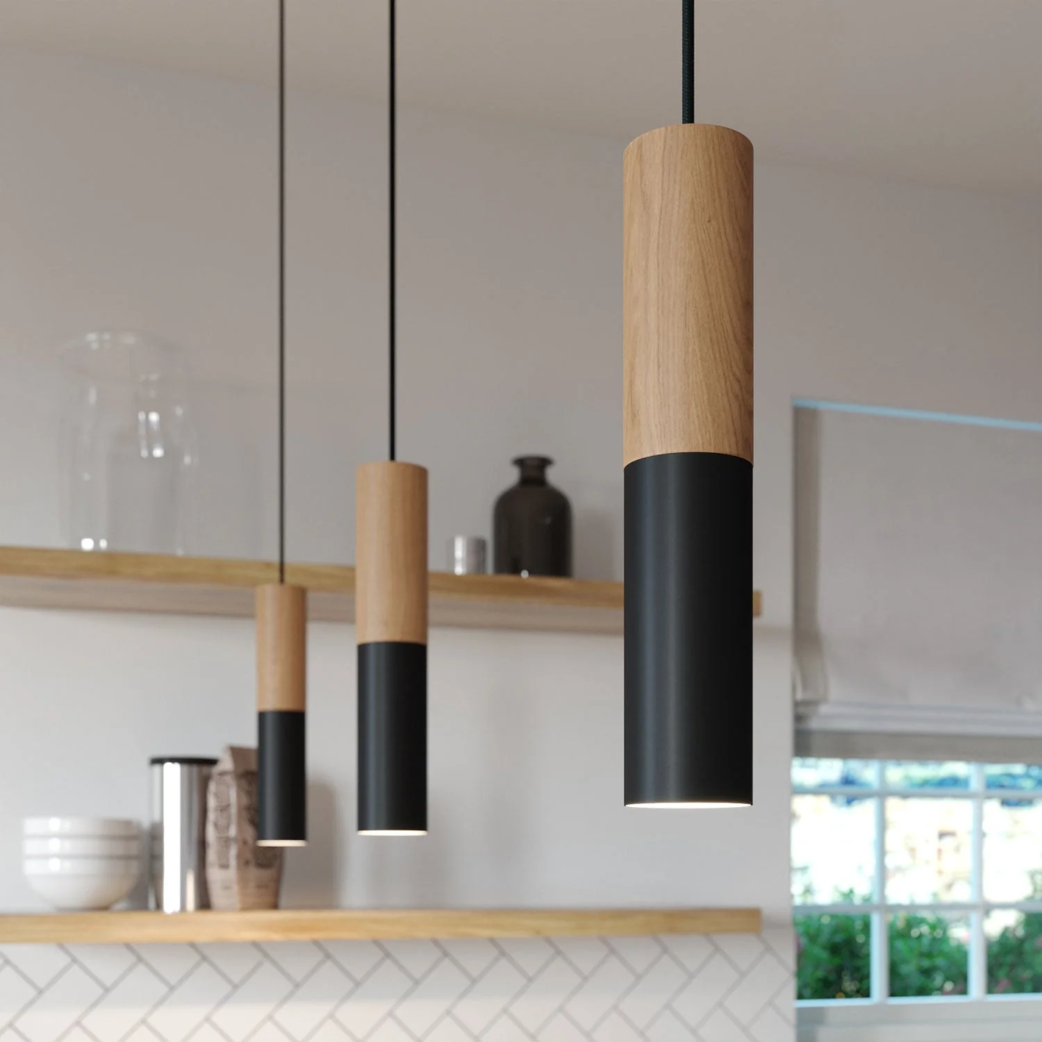 Tub-E14, Röhrchen aus Holz und Metall für Spot mit Doppelring E14-Fassung – Neutral & Schwarz - Image 5