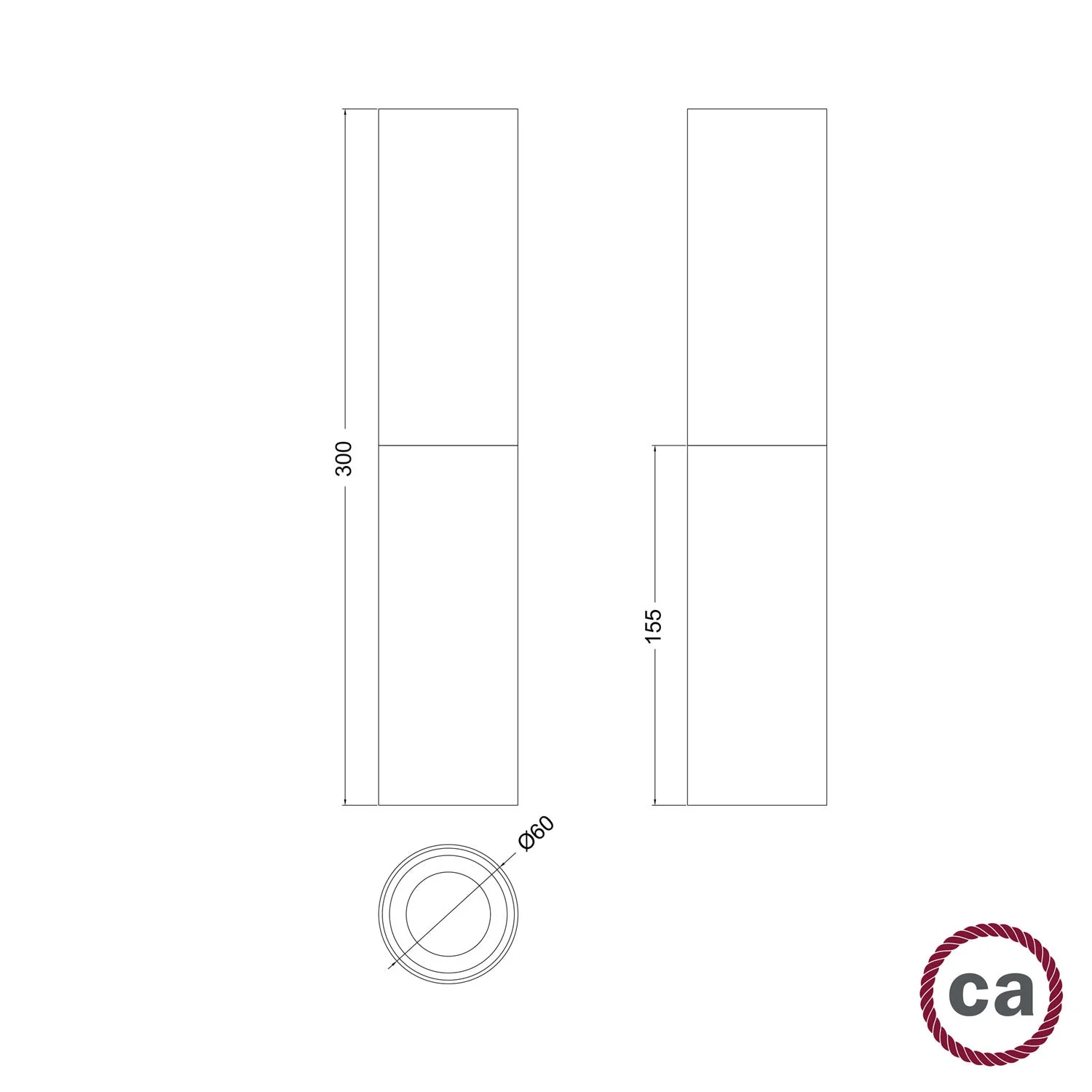 Tub-E14, Holz- und Metallrohr für Spot mit doppelter E14-Fassung – Neutral und Satin-Titan - Image 6