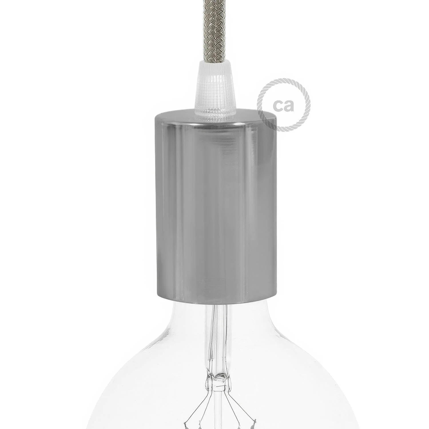 Flat Top Metall UL E26 Lampenfassung-Set - Chrom