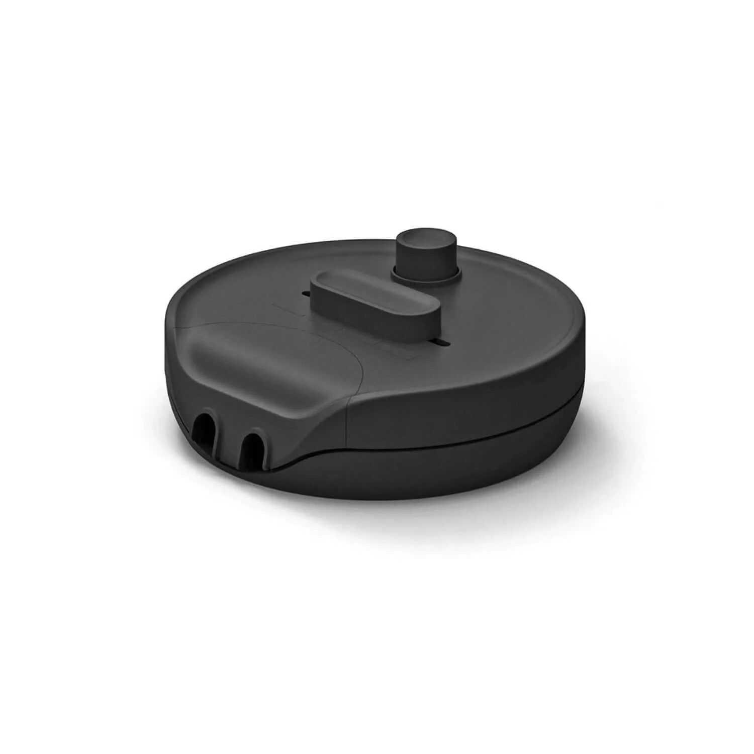 Universaler, runder Dimmer mit Taste und Erdungsklemme – Schwarz