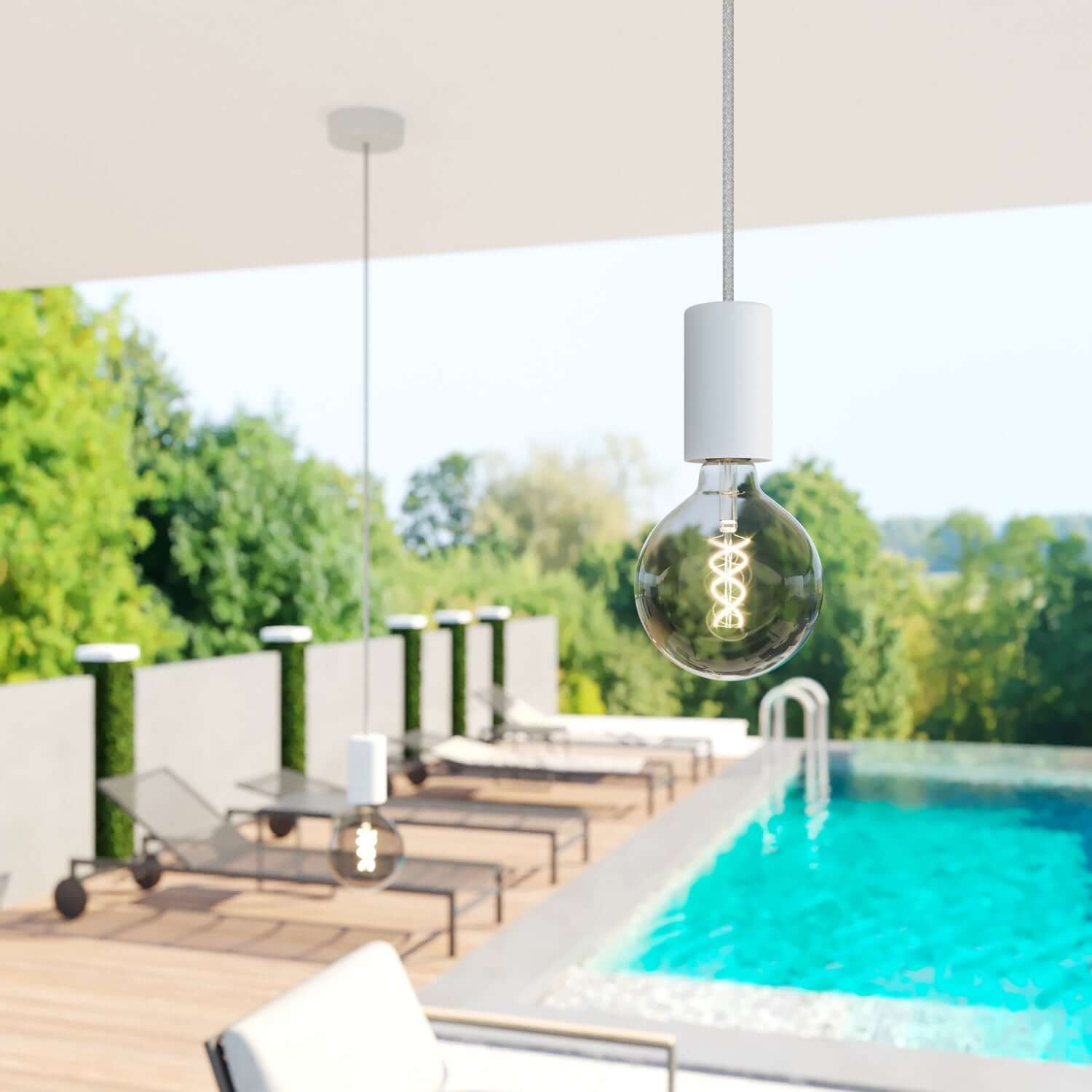 UV-beständiges rundes Elektrokabel für den Außenbereich, ummantelt mit natürlichem Leinen Grau SN02 – kompatibel mit Eiva Outdoor IP65 - Image 3