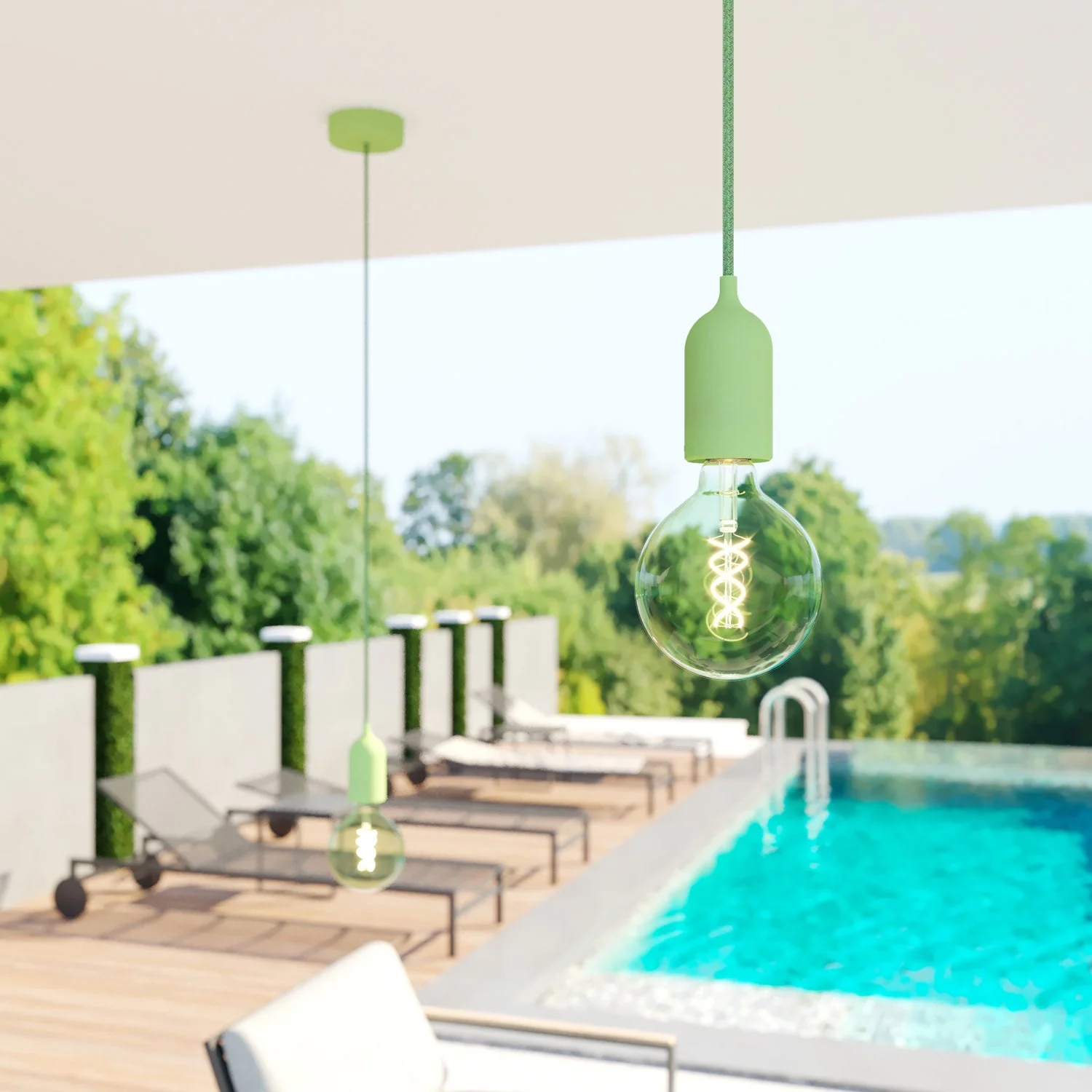 UV-beständiges rundes Elektrokabel mit grüner Pixel Bronte SX08 Baumwoll-Ummantelung für den Außeneinsatz – Kompatibel mit Eiva Outdoor - Image 3