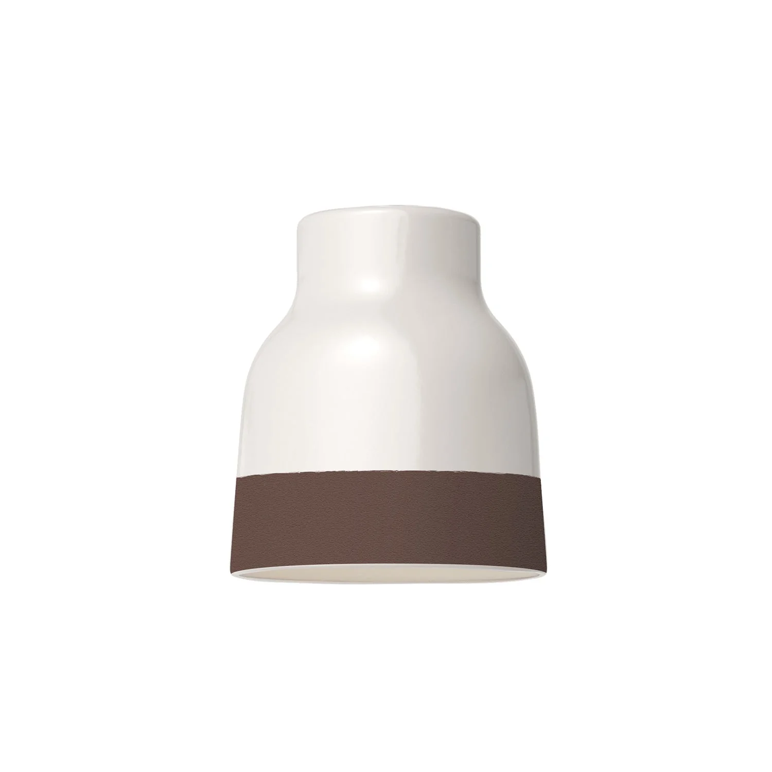 Zweifarbiger Vasenlampenschirm aus Keramik Weiß und Braun, Kollektion Materia - Made in Italy - Image 4