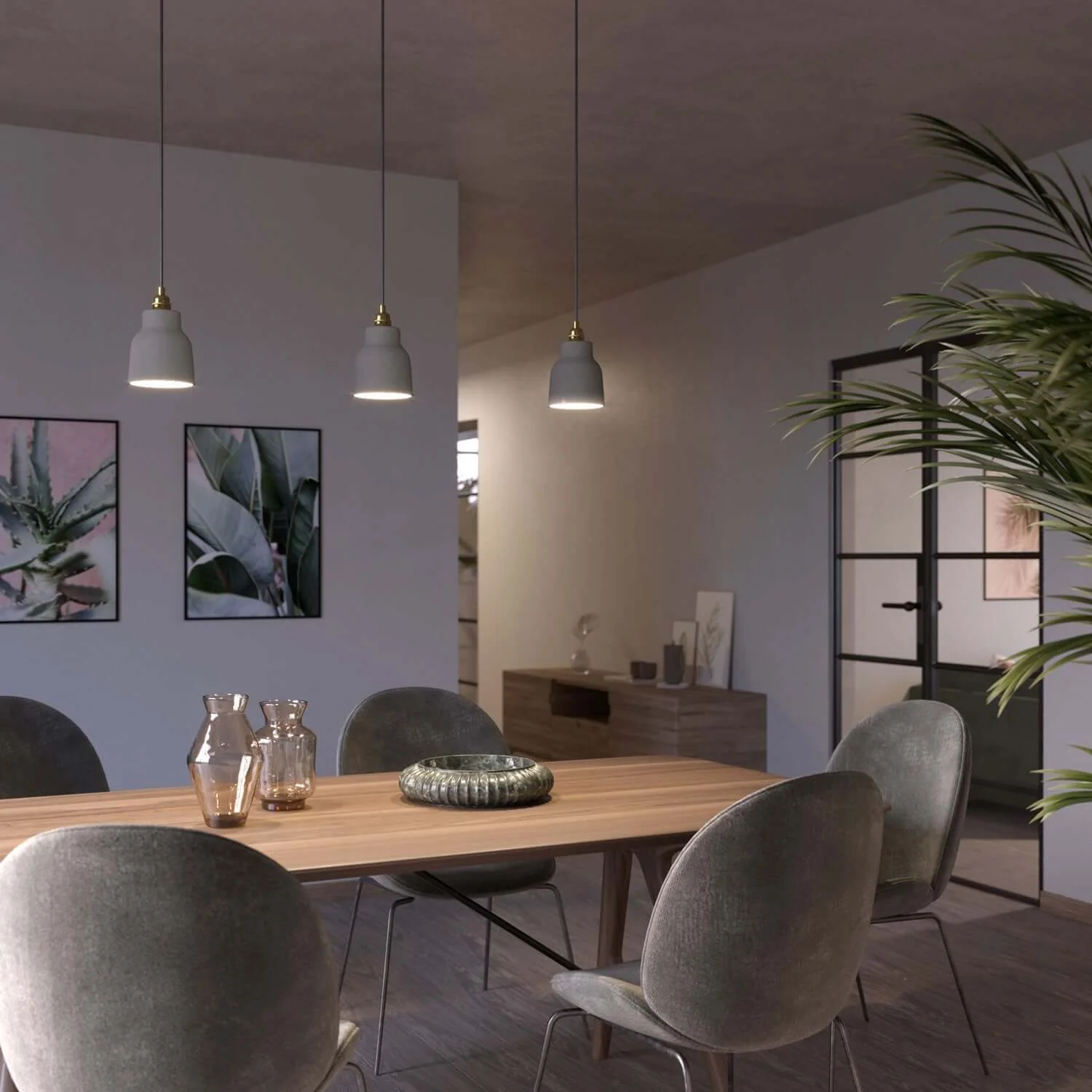 Vasenschirm aus Keramik, Kollektion Materia – Made in Italy – Betonoptik - Image 2