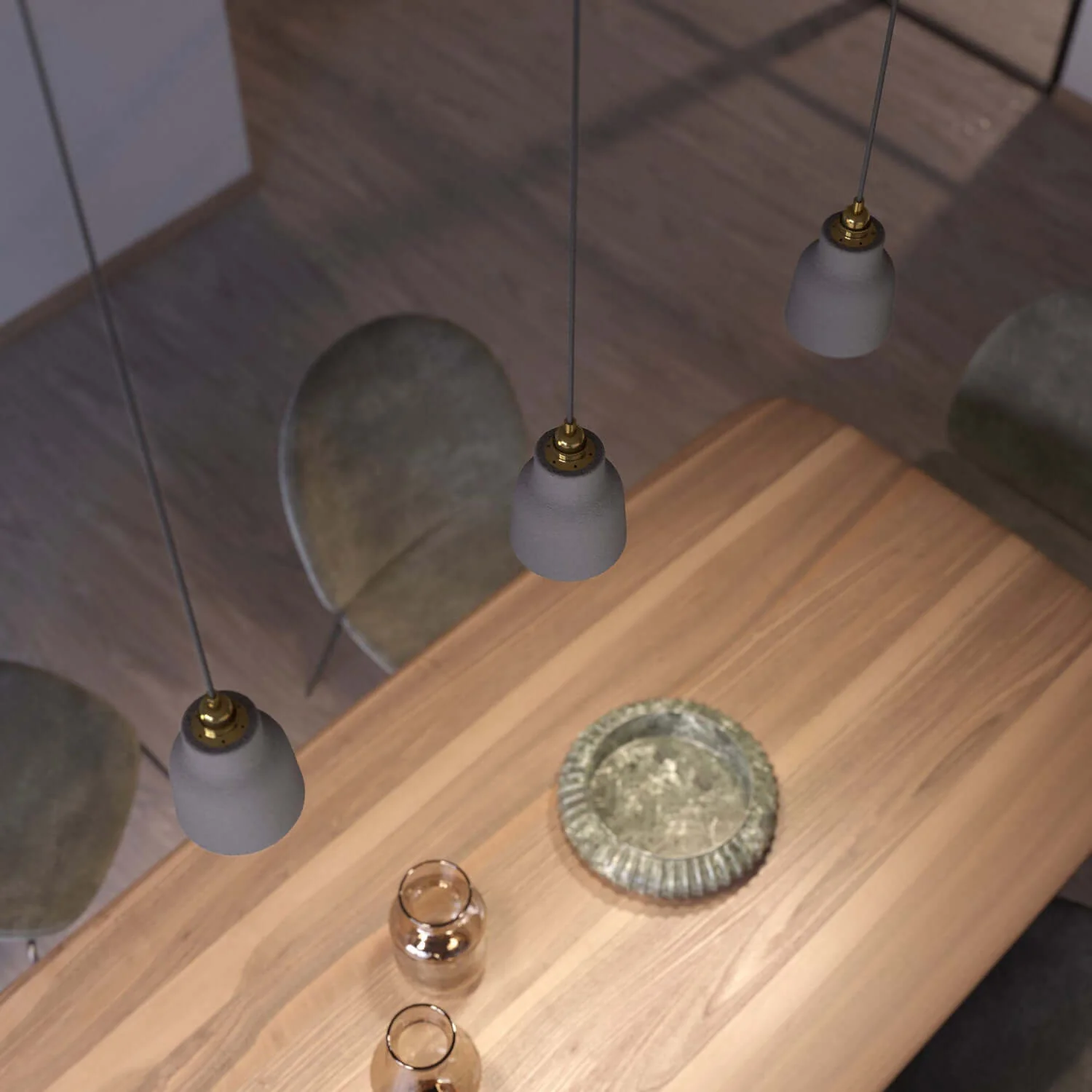 Vasenschirm aus Keramik, Kollektion Materia – Made in Italy – Betonoptik - Image 3