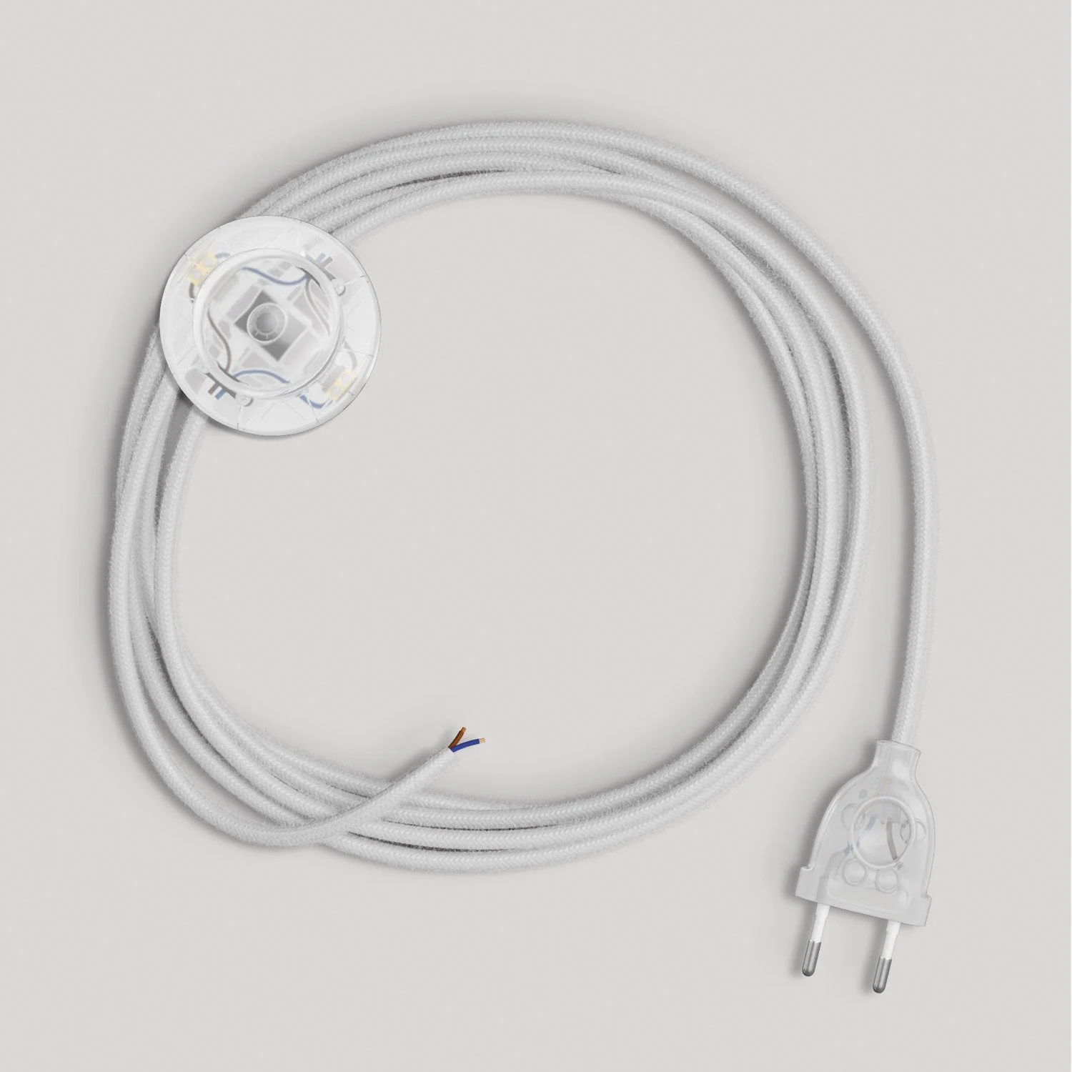 Lampenkabelsatz für Lampe mit 3 m weißem Baumwoll-Textilkabel - Image 5