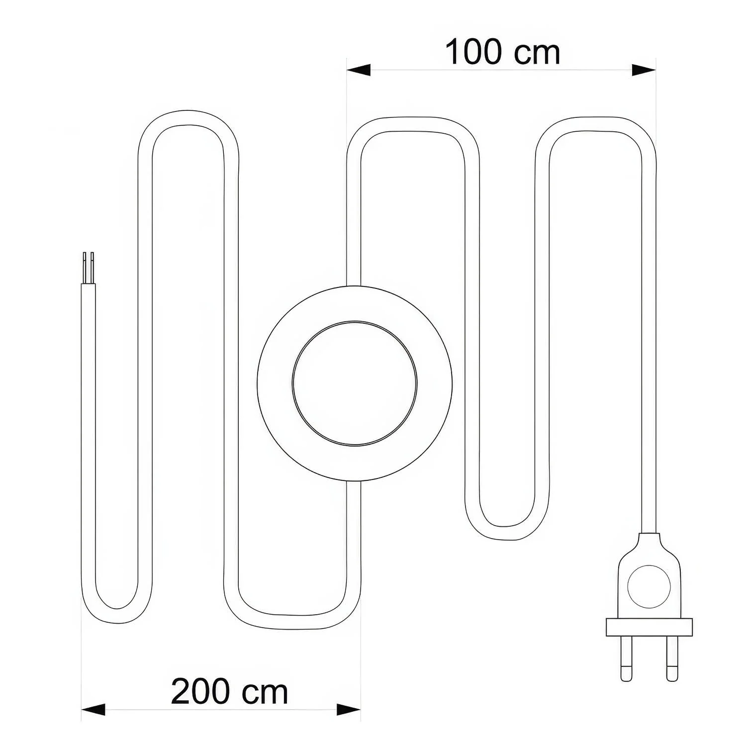 Verkabelung für Lampe mit weißem, geflochtenem Kabel 3 m - Image 3