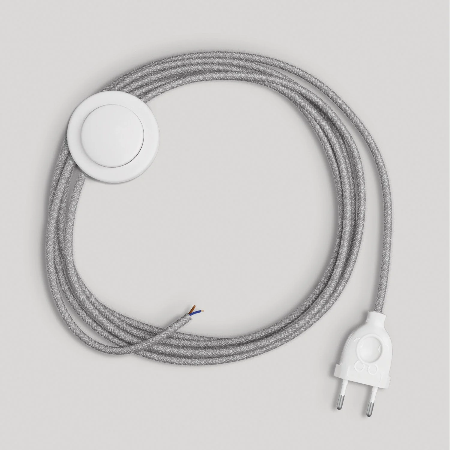 Lampenkabel mit 3 m grauem Leinenkabel