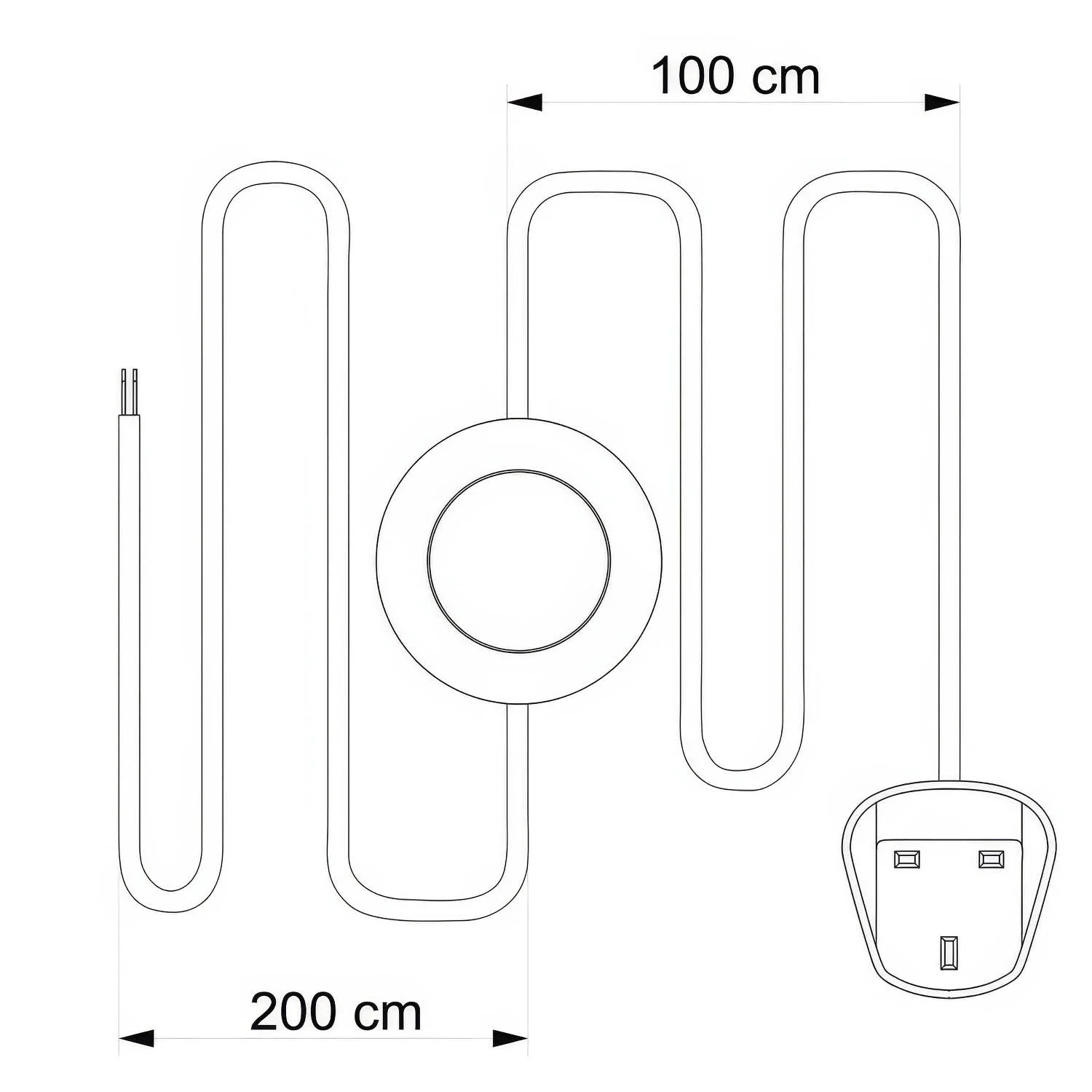 Verkabelung für Lampe mit 3 m schwarzem, geflochtenem Kabel und UK-Stecker - Image 3