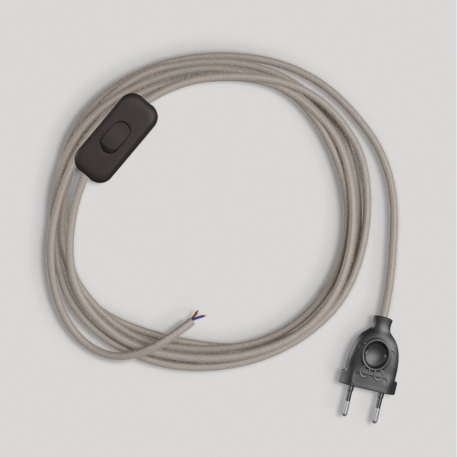 Lampenkabel mit taupegrauem Baumwollkabel 1,80 m - Image 4