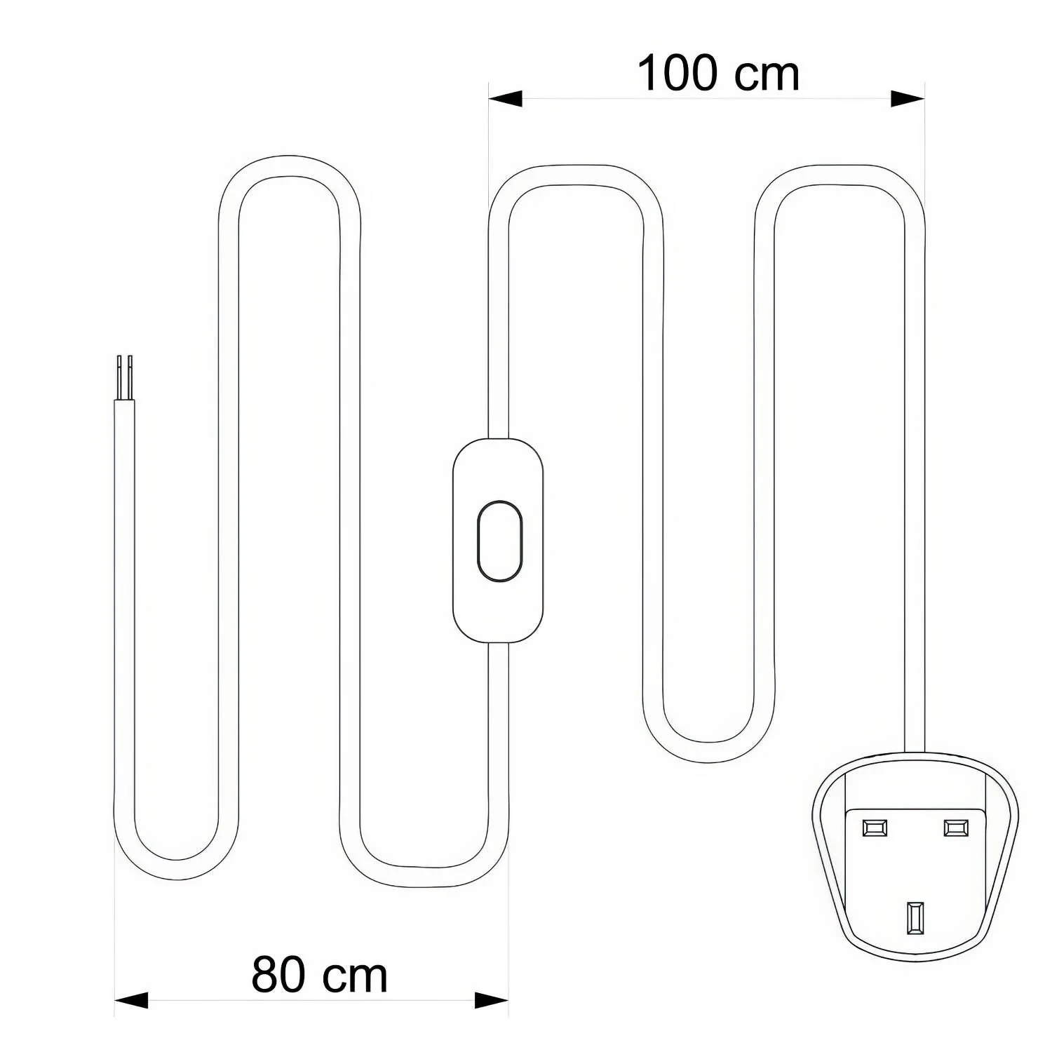 Verkabelung für Lampe mit glänzendem Senf-Kabel 1,80 m und UK-Stecker - Image 3