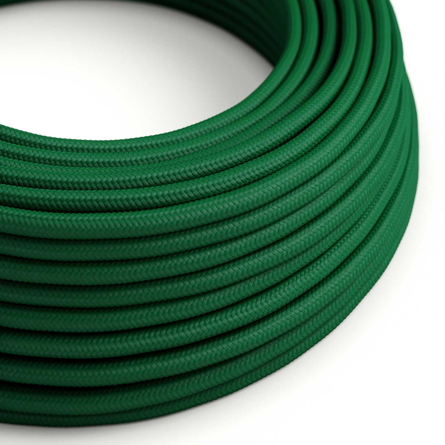 Textilkabel in Waldgrün-Stoff - Das Original von Creative Cables, für offene Designerleitungen - RM21