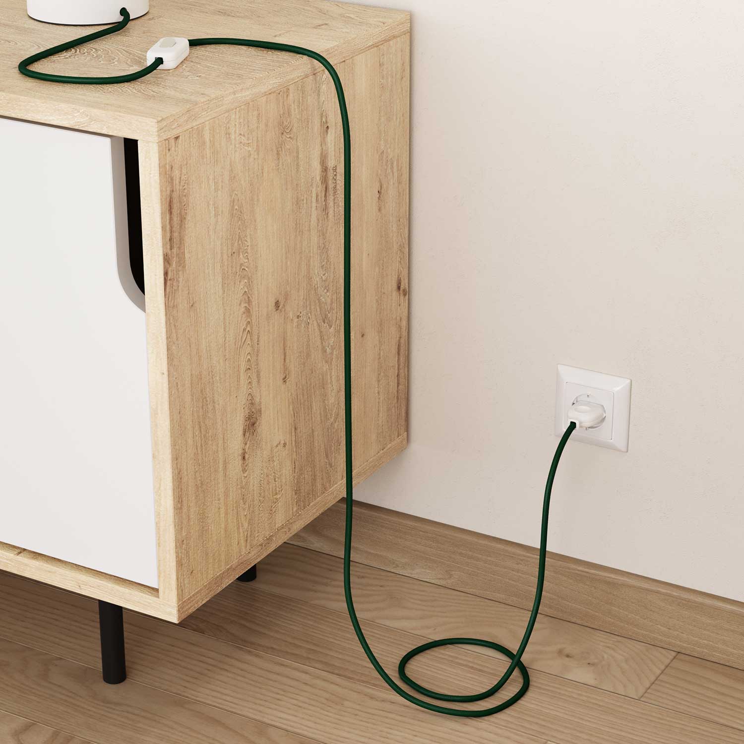 Textilkabel in Waldgrün-Stoff - Das Original von Creative Cables, für offene Designerleitungen - RM21 - Image 3