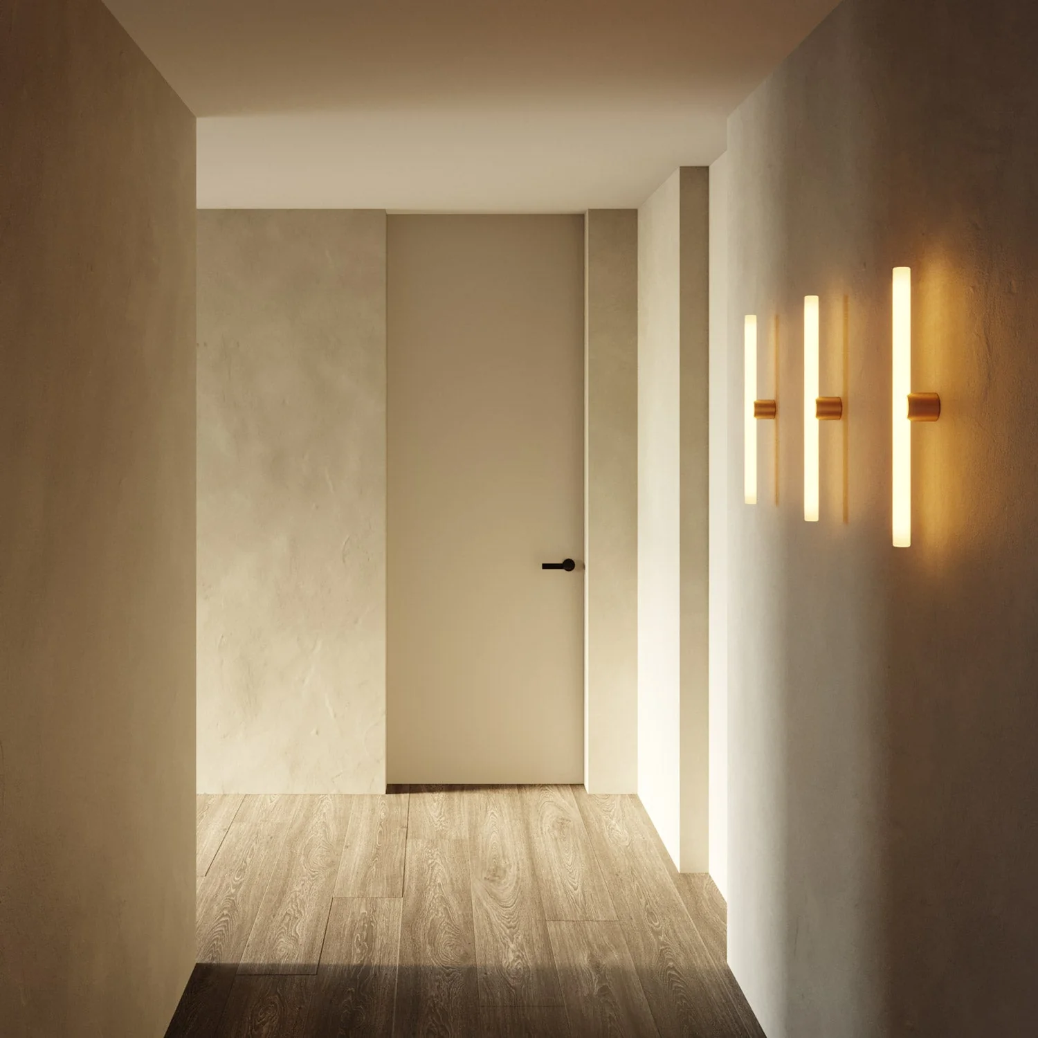 Wand- oder Deckenleuchte aus Metall mit linearer LED-Lampe S14d – Satiniert Bronze - Image 2