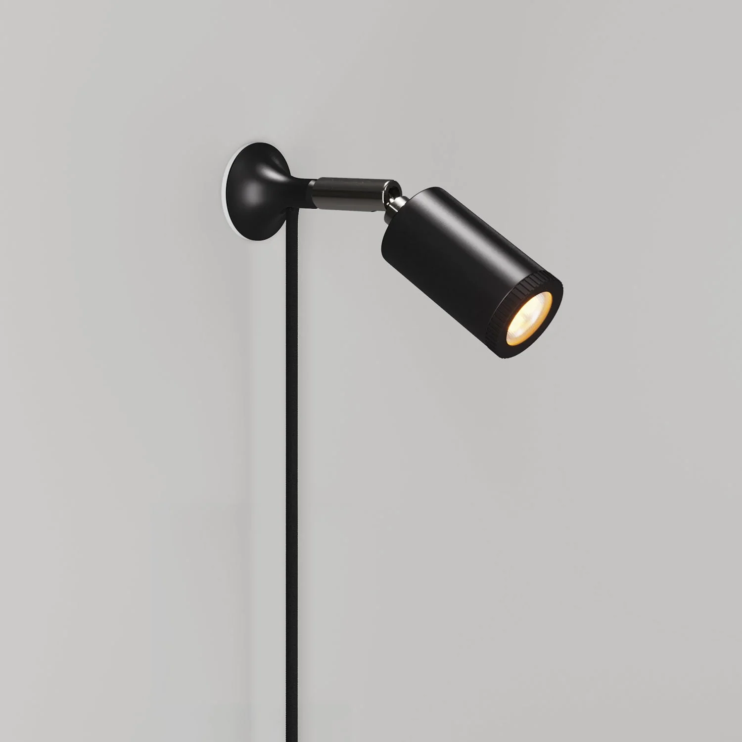 MAG-Y-Wandleuchte mit Gelenk, Spot-Licht und UK-Stecker – Schwarz