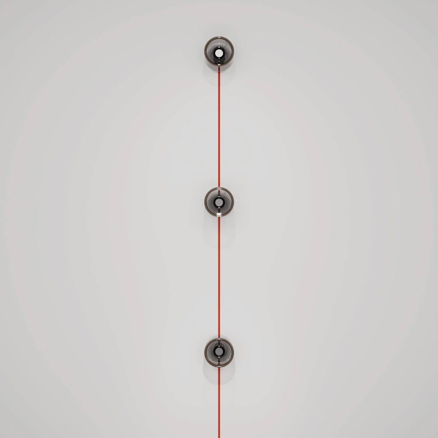 Wandleuchte Spostaluce mit Stecker, 3 Ghost-Glühbirnen und orangem Kabel - Image 3