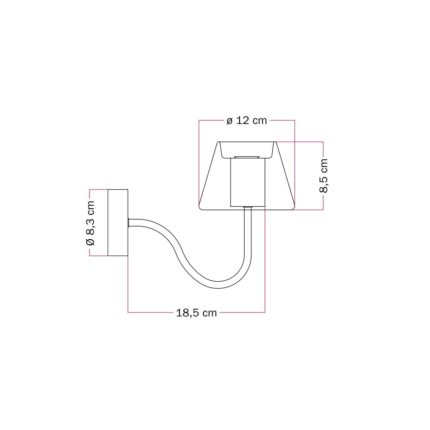 Wandleuchte Fermaluce G07 mit S-Ausleger – Mattweiß - Image 5