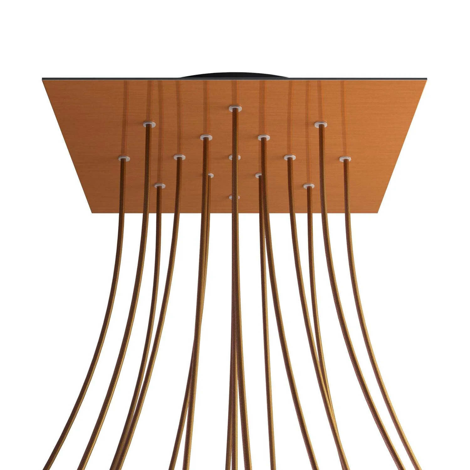 XXL Lampenbaldachin Rose-One quadratisch, 400 mm mit 15 Löchern und 4 seitlichen Löchern - Dibond Satin-Kupfer - Image 8