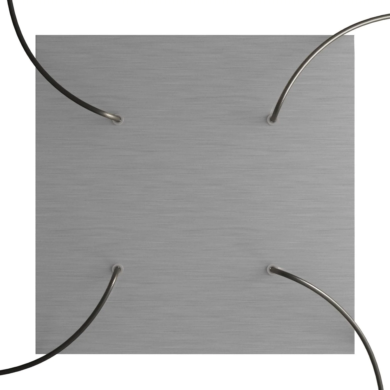 Rose-One XXL quadratischer Baldachin, 400 mm mit 4 Löchern und 4 seitlichen Löchern – Satiniertem Stahl-Dibond - Image 2