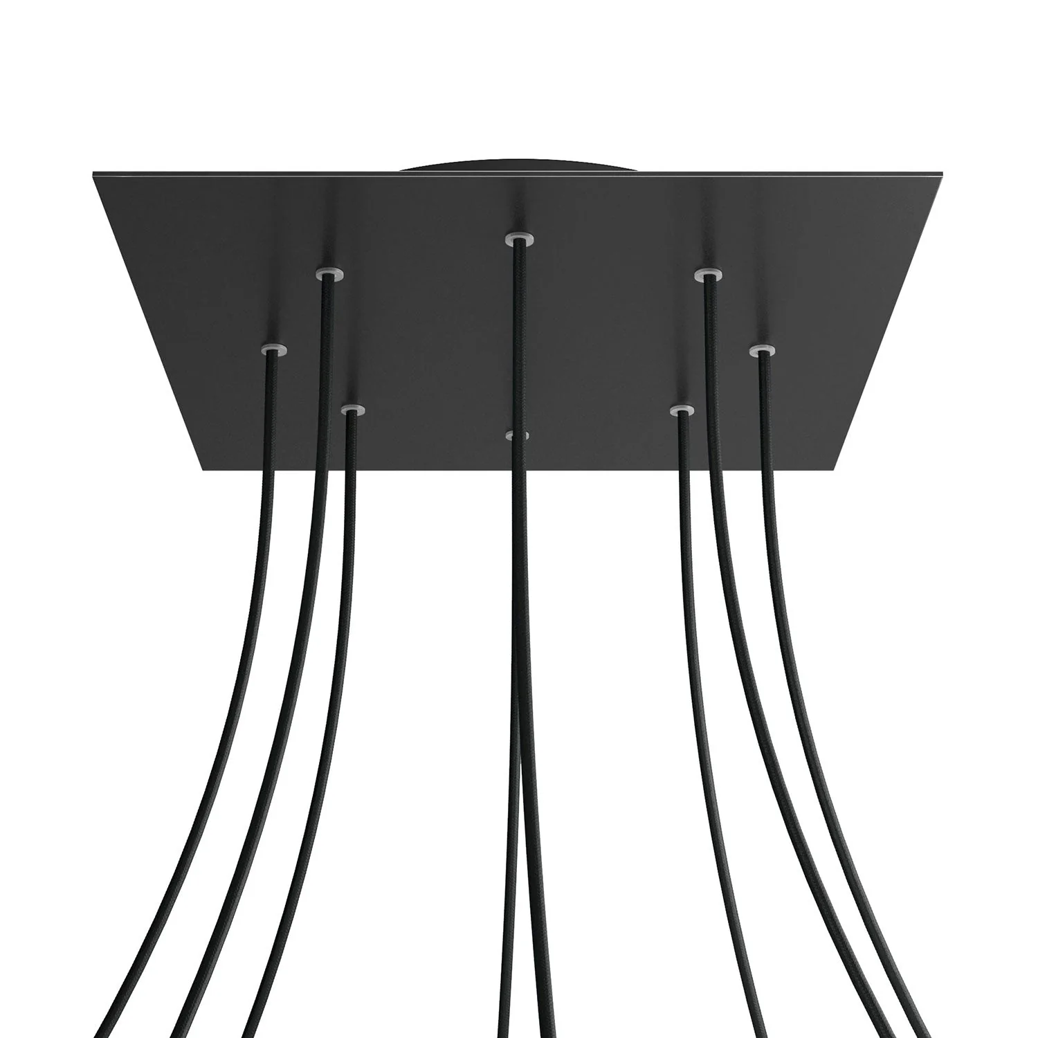 Rosone XXL Rose-One, quadratisch, 400 mm mit 8 Löchern und 4 seitlichen Löchern – Mattschwarz - Image 8