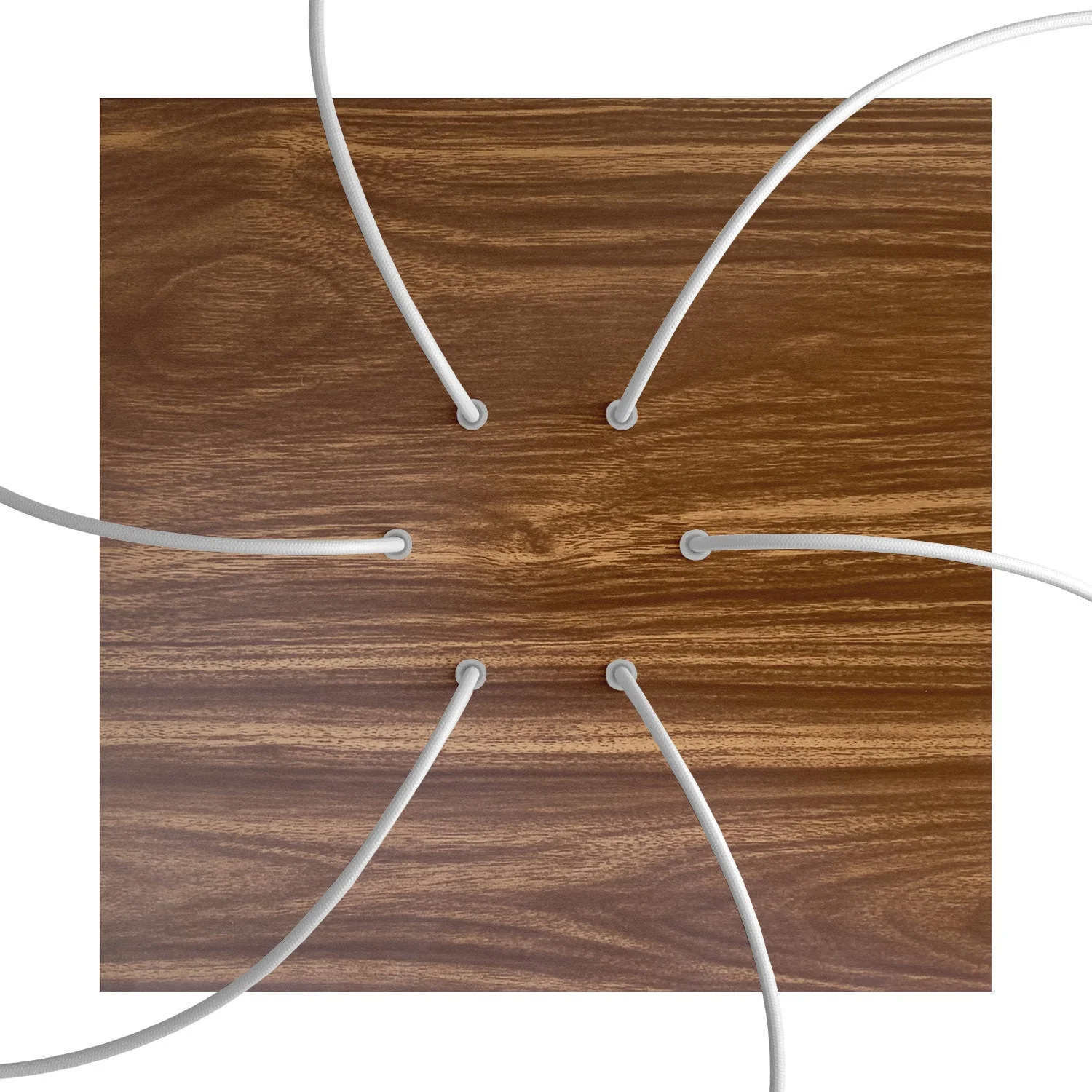 Rosone XXL Rose-One quadratisch, 400 mm mit 6 Löchern und 4 Seitenbohrungen – Holz - Image 2