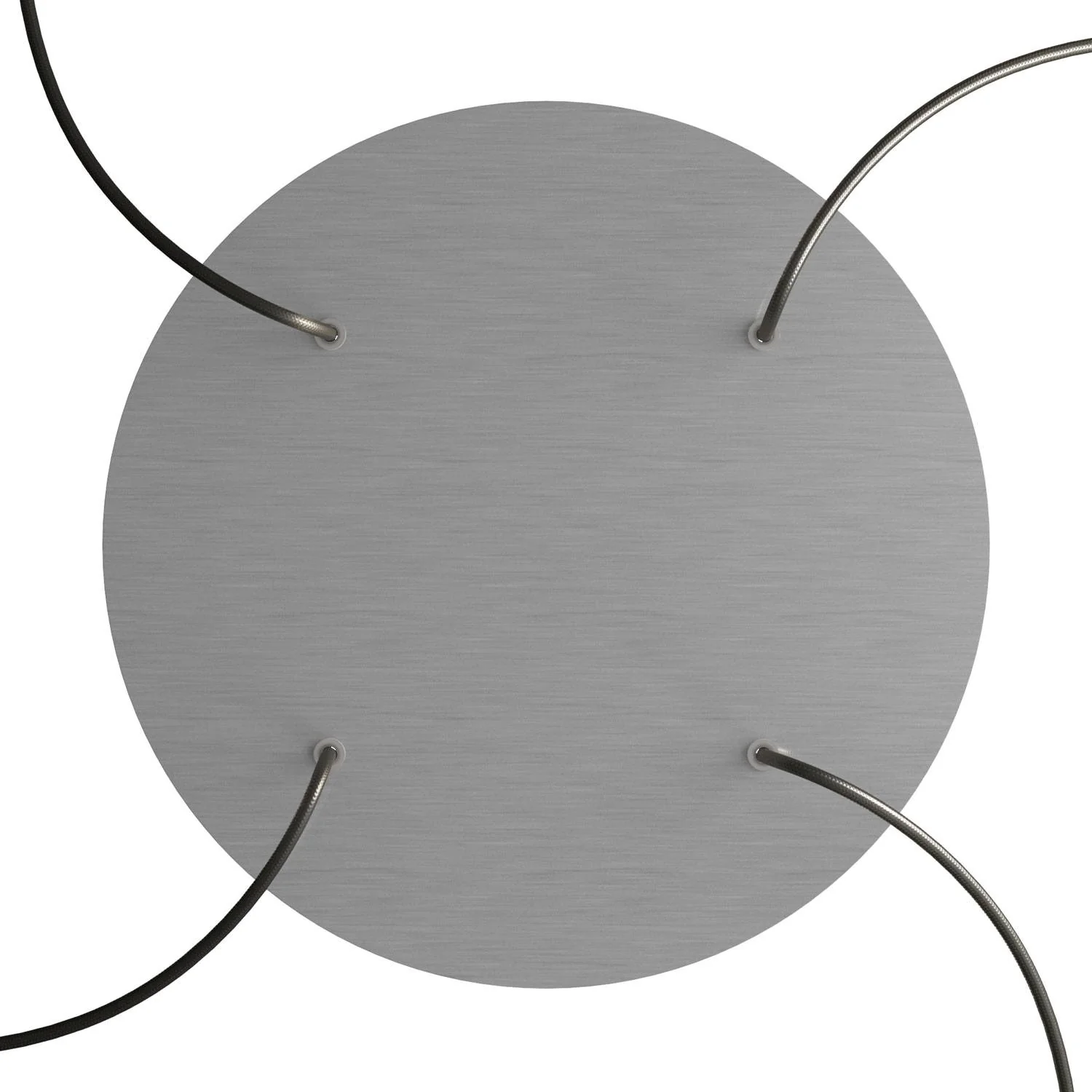 Rosette XXL Rose-One rund, Durchmesser 400 mm mit 4 Löchern und 4 seitlichen Löchern – Dibond satiniertes Stahl - Image 2