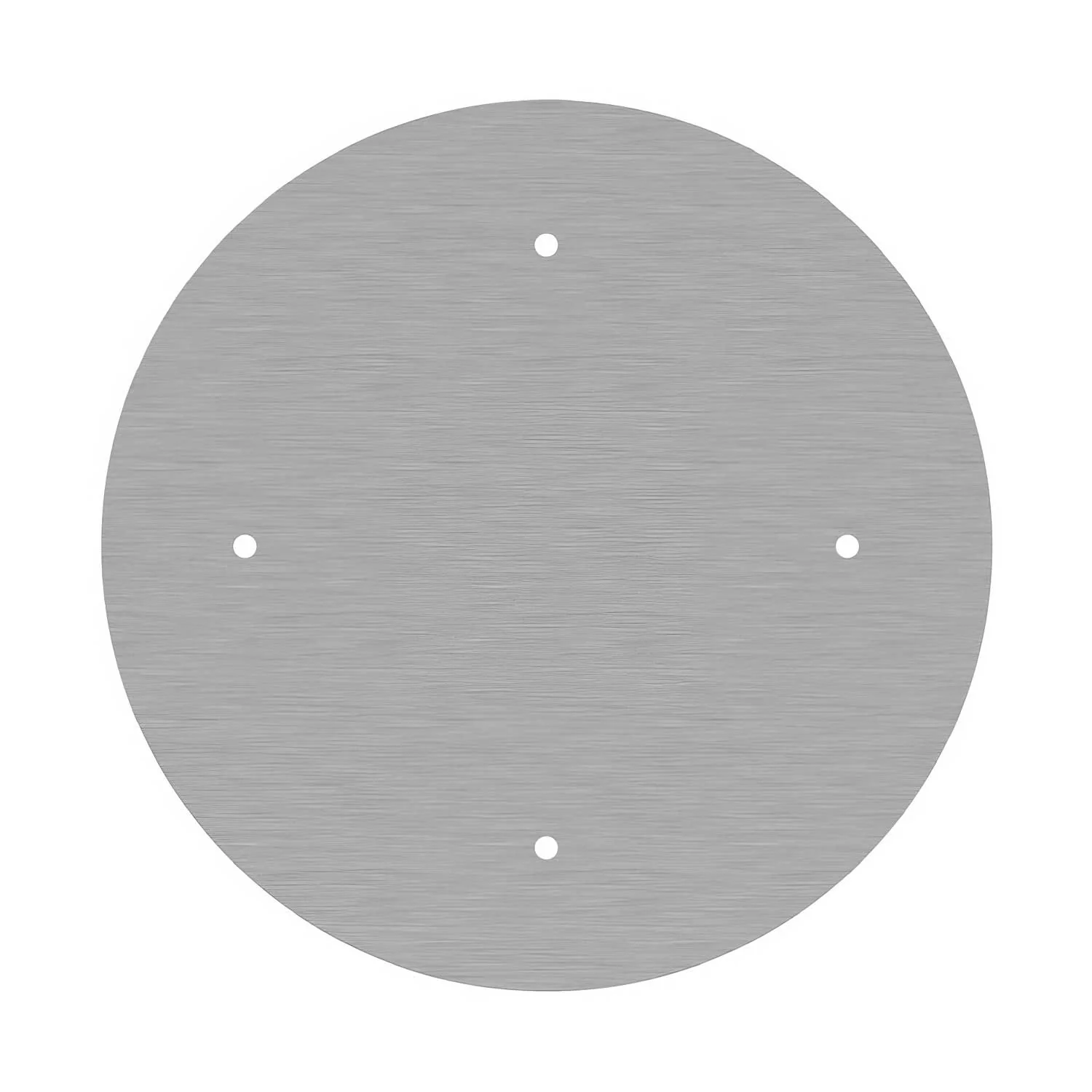 Rosette XXL Rose-One rund, Durchmesser 400 mm mit 4 Löchern und 4 seitlichen Löchern – Dibond satiniertes Stahl - Image 3