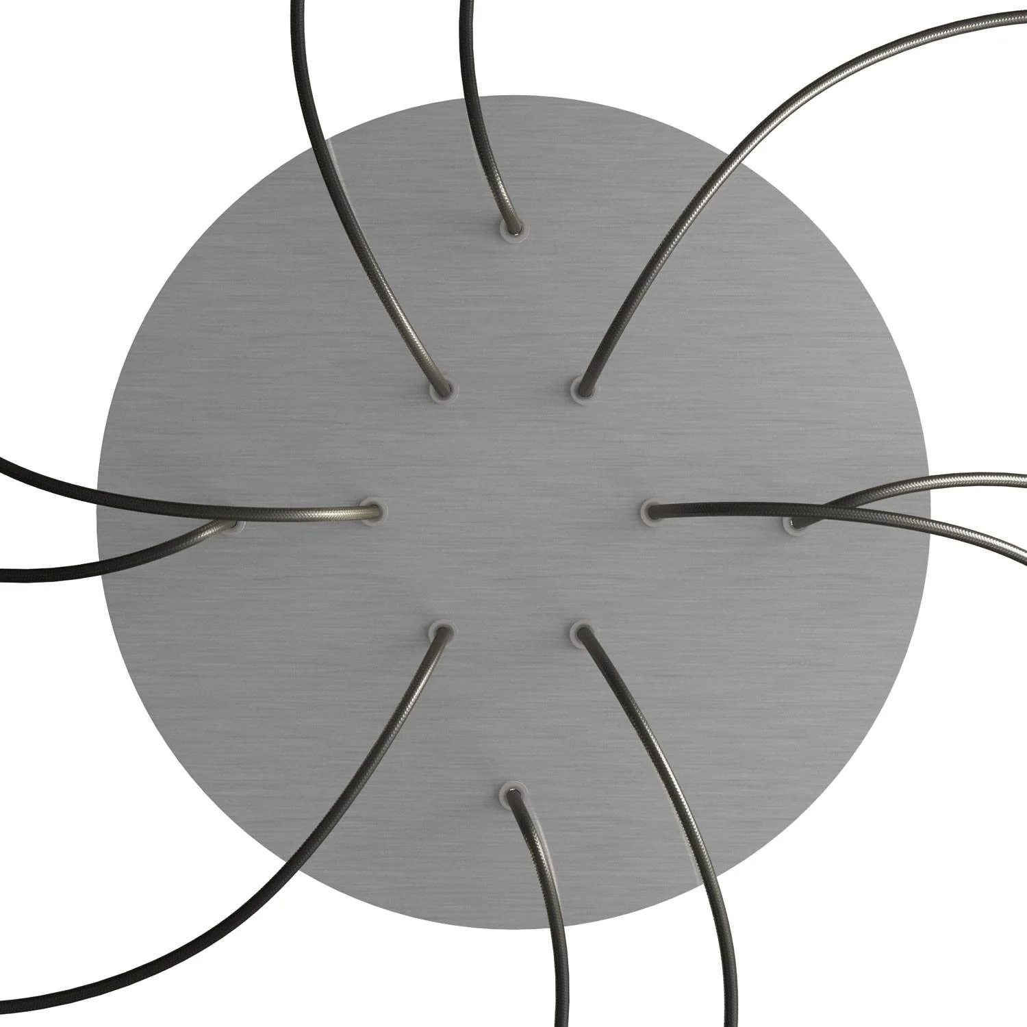 XXL-Rosette Rose-One rund, Durchmesser 400 mm mit 10 Öffnungen und 4 seitlichen Öffnungen – Dibond Edelstahl satiniert - Image 2