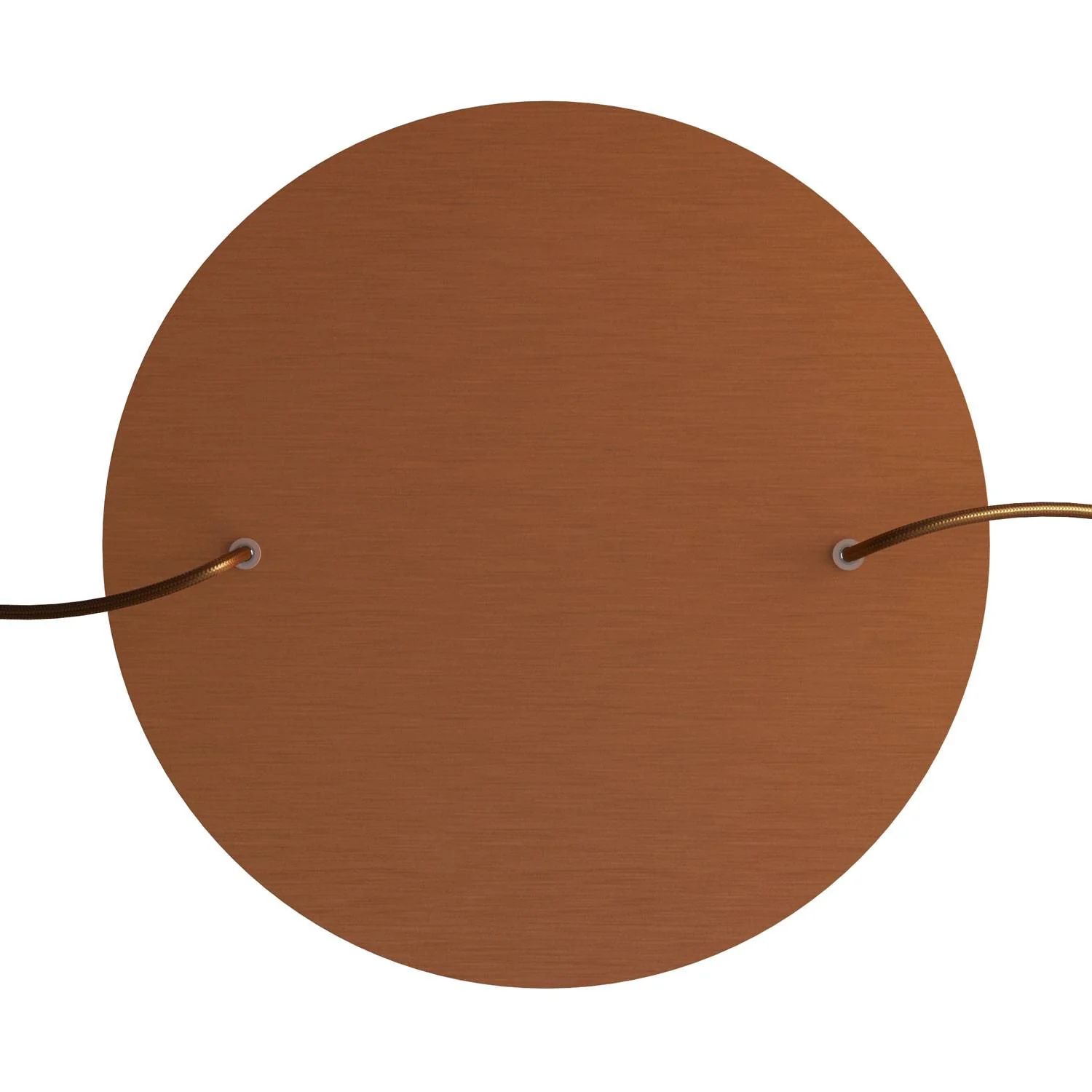 Lampenbaldachin XXL Rose-One rund, Durchmesser 400 mm mit 2 Öffnungen und 4 seitlichen Öffnungen – Dibond Satin-Kupfer - Image 2