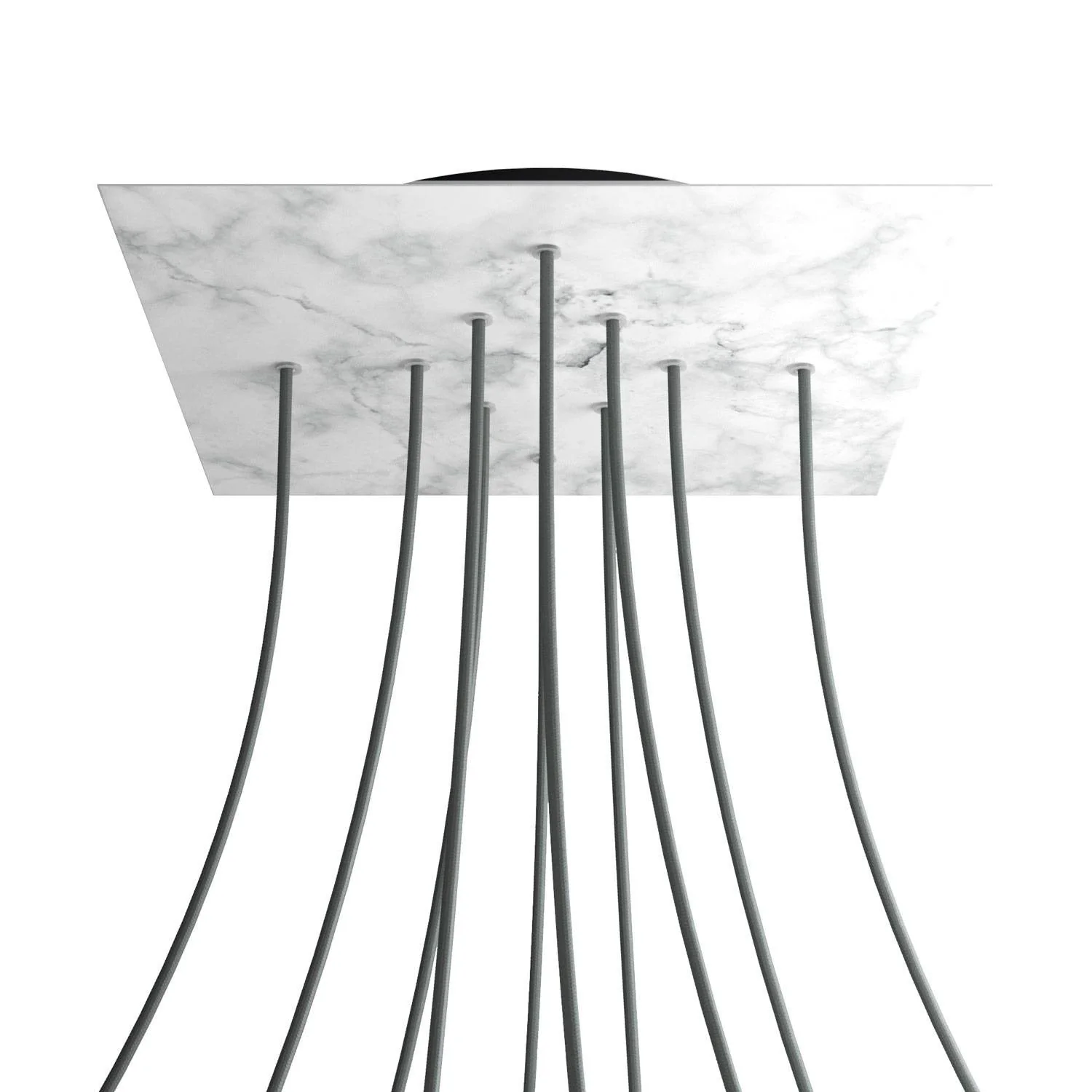 Lampenbaldachin XXL Rose-One quadratisch, 400 mm mit 10 Öffnungen und 4 seitlichen Öffnungen – Carrara-Marmor - Image 8