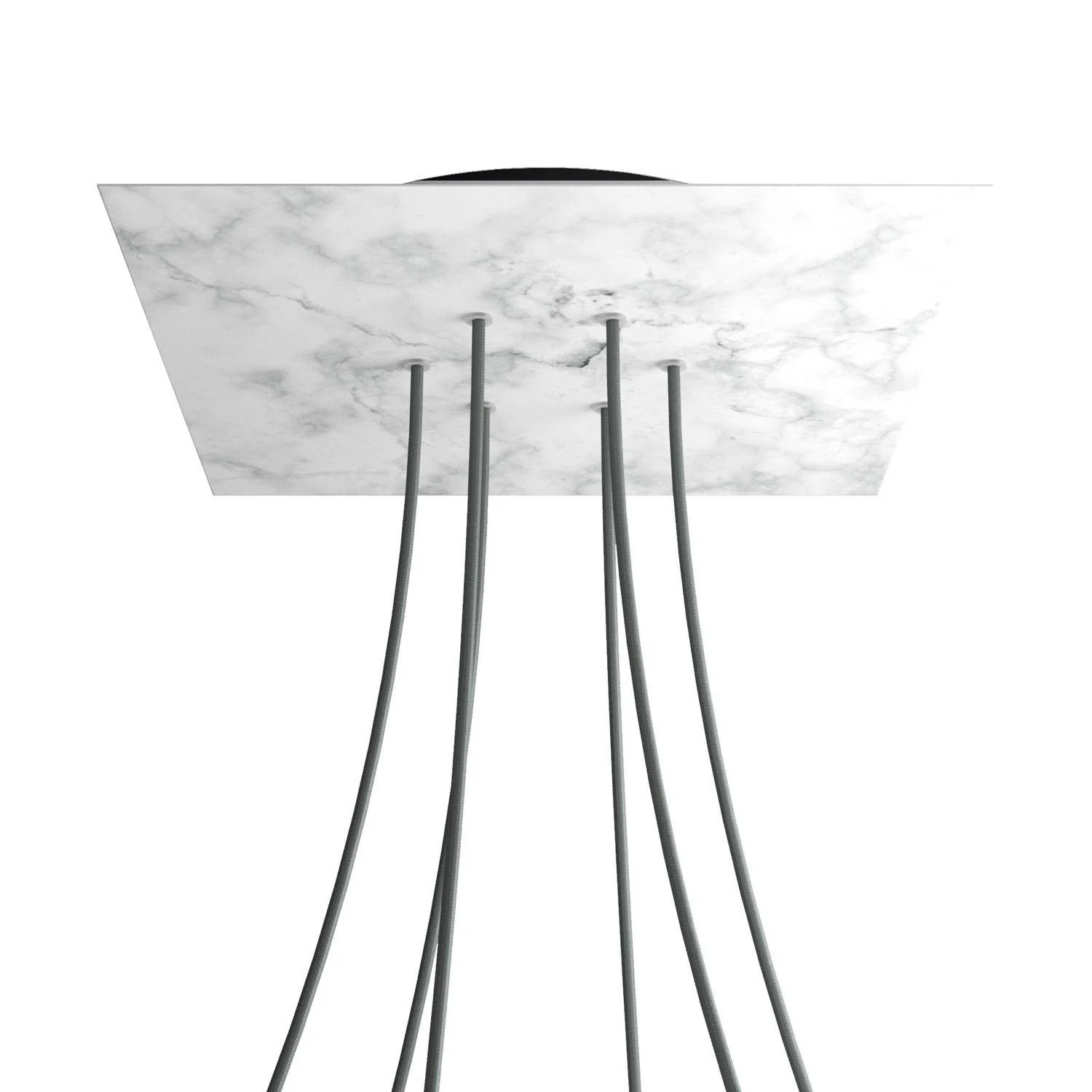 Lampenbaldachin XXL Rose-One quadratisch, 400 mm mit 6 Löchern und 4 seitlichen Löchern - Carrara-Marmor - Image 8