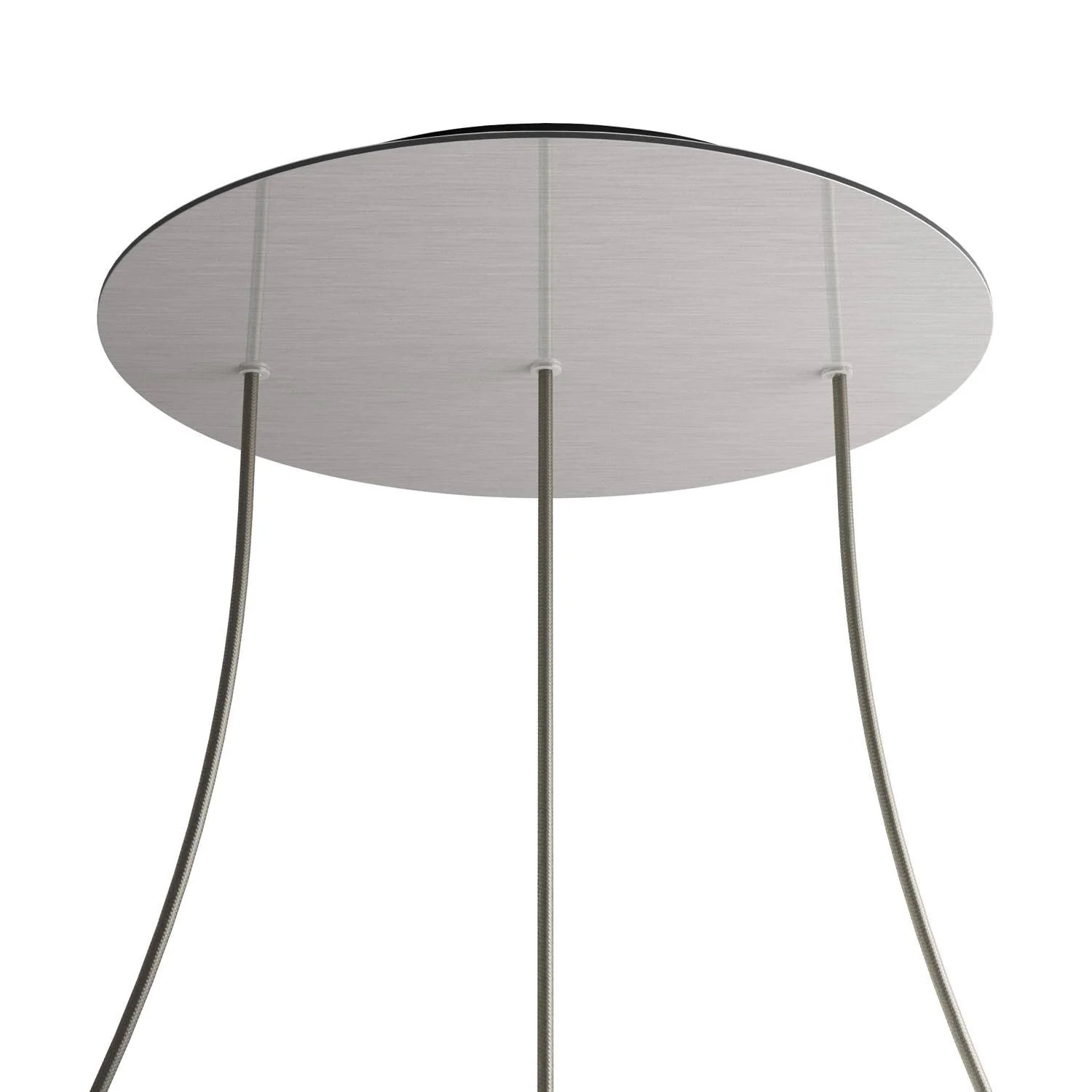 XXL-Deckenbaldachin Rose-One rund, Durchmesser 400 mm mit 3 Bohrungen in Linie und 4 seitlichen Bohrungen – satiniertes Dibond-Stahl - Image 8
