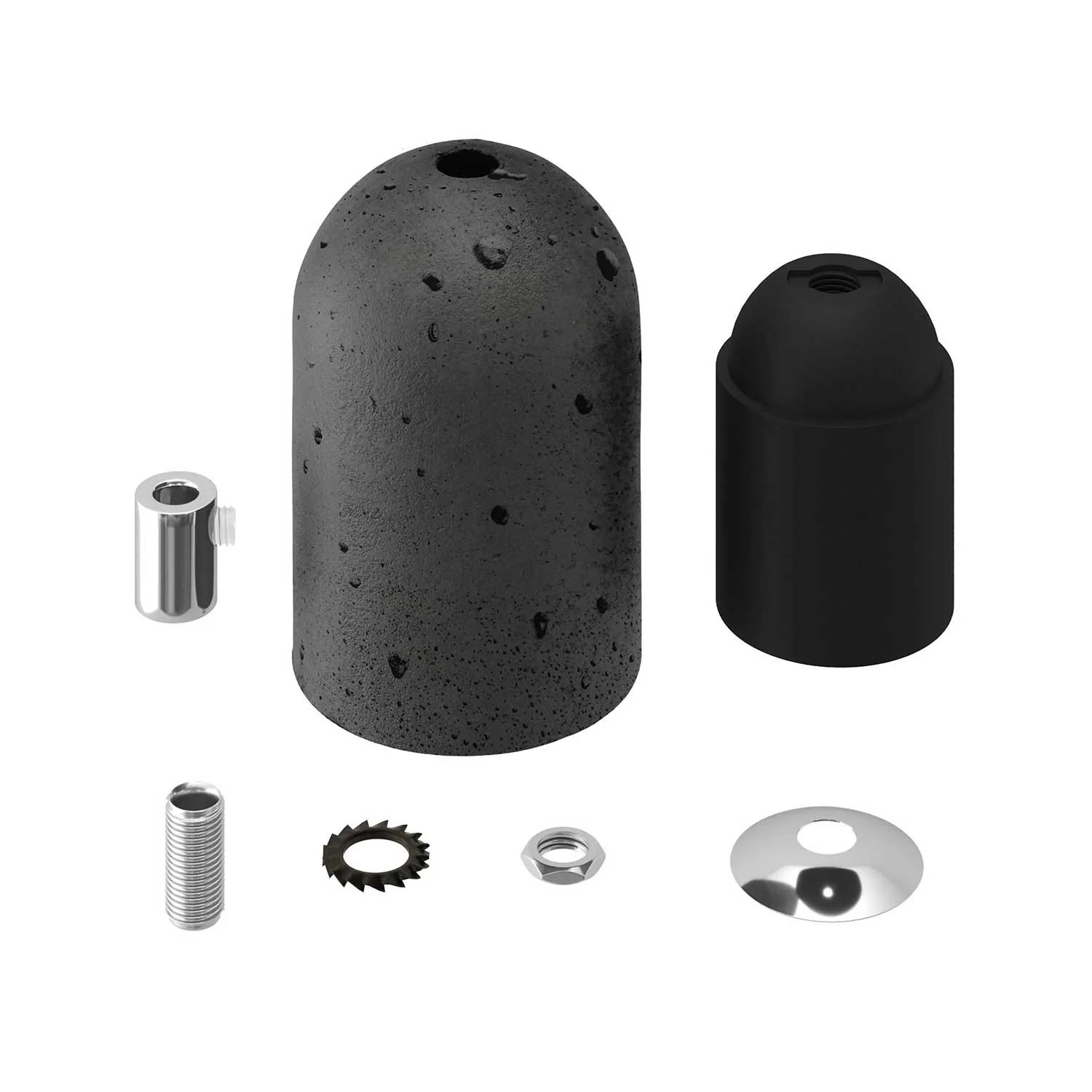 Lampenfassung-Kit aus Zement – Dunkel - Image 2