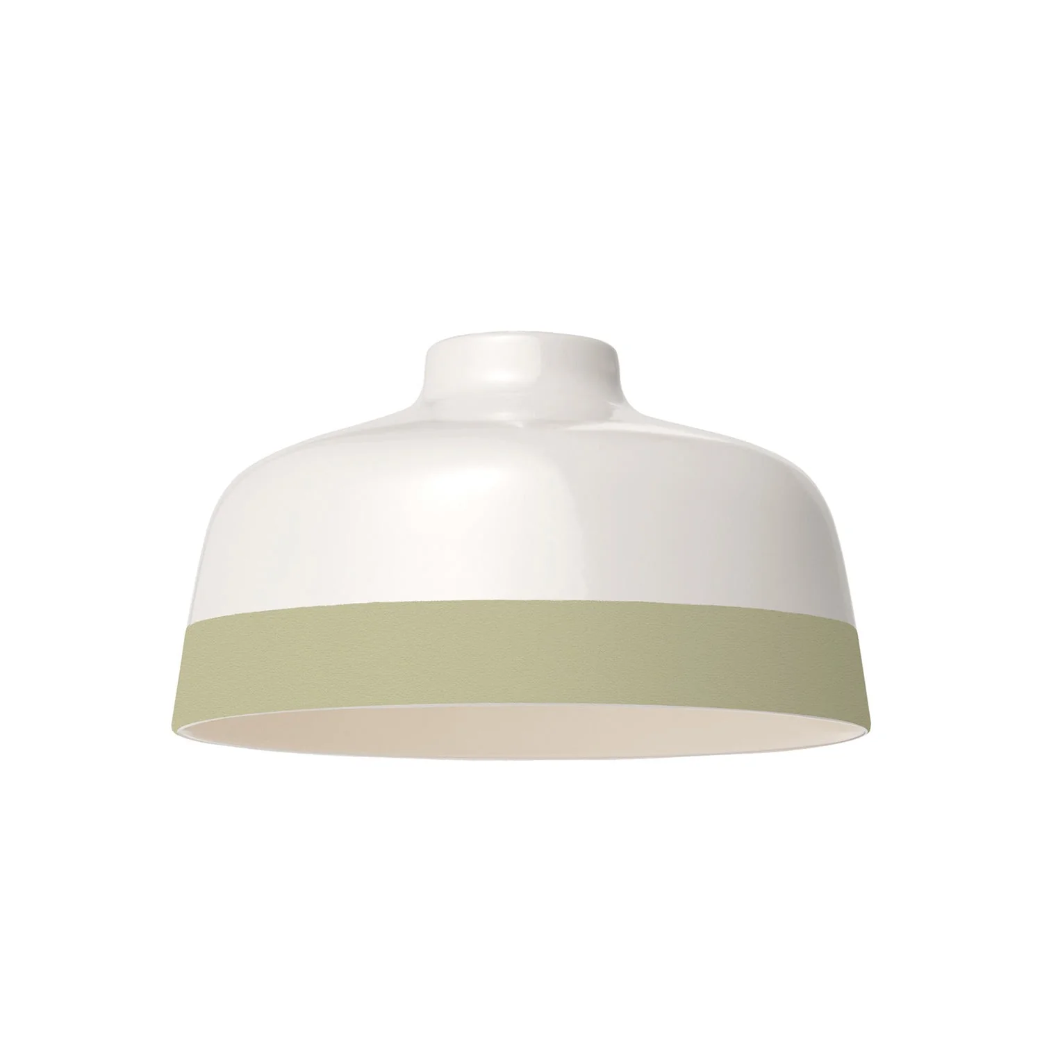 Zweifarbiger Schirm Coppa aus Keramik, Weiß und Salbeigrün, Kollektion Materia – Made in Italy - Image 4