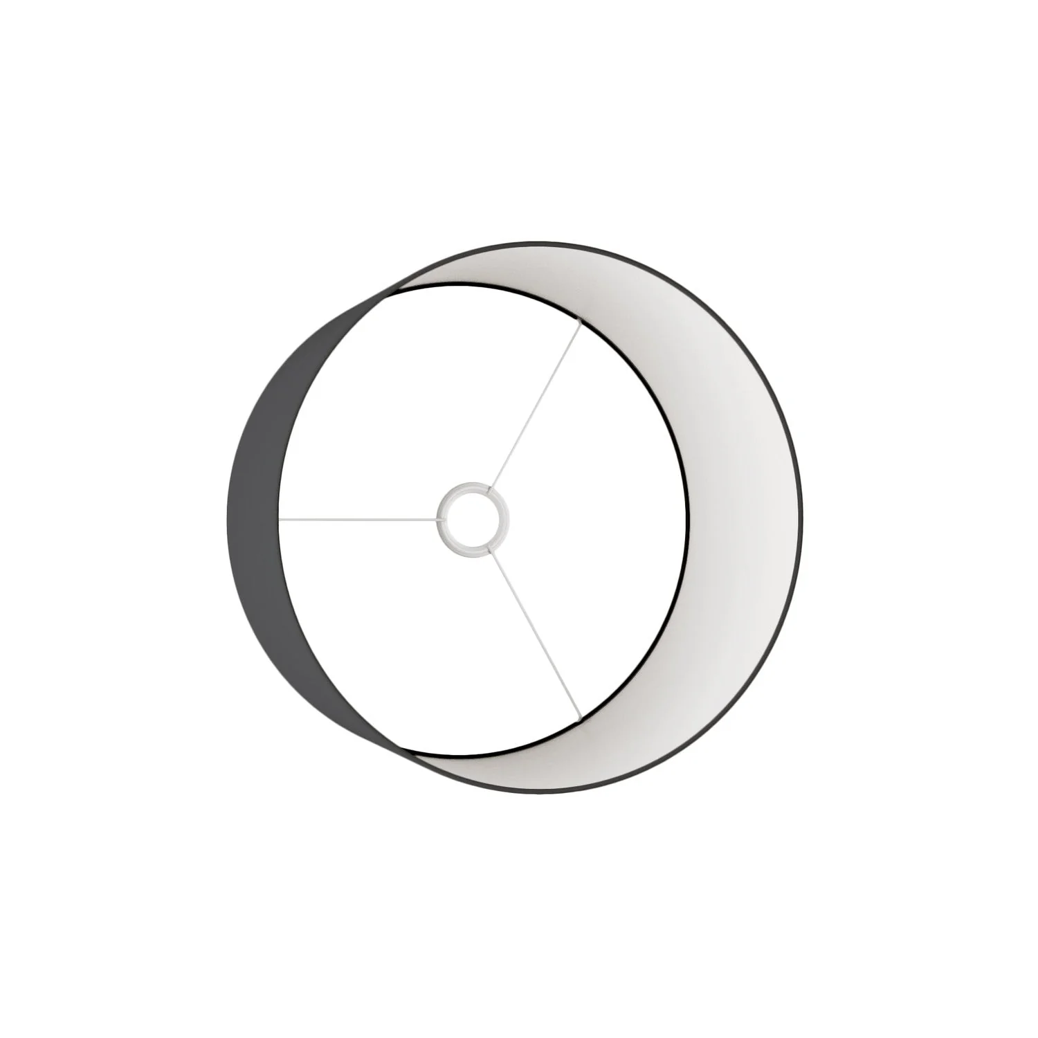Zylindrischer L-Schirm aus Stoff mit E27-Fassung – Made in Italy – Anthrazitfarbenes Leinentuch - Image 3