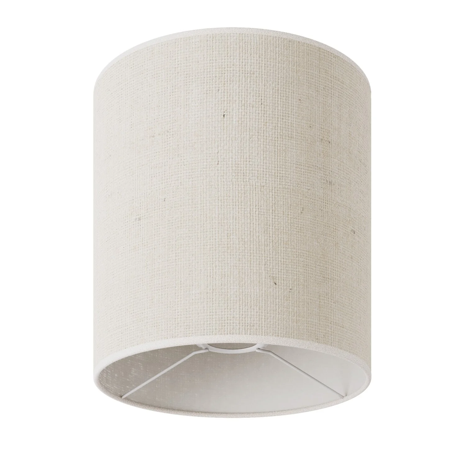Zylinder-Lampenschirm M aus Stoff mit E27-Fassung – Made in Italy – Helles Jute