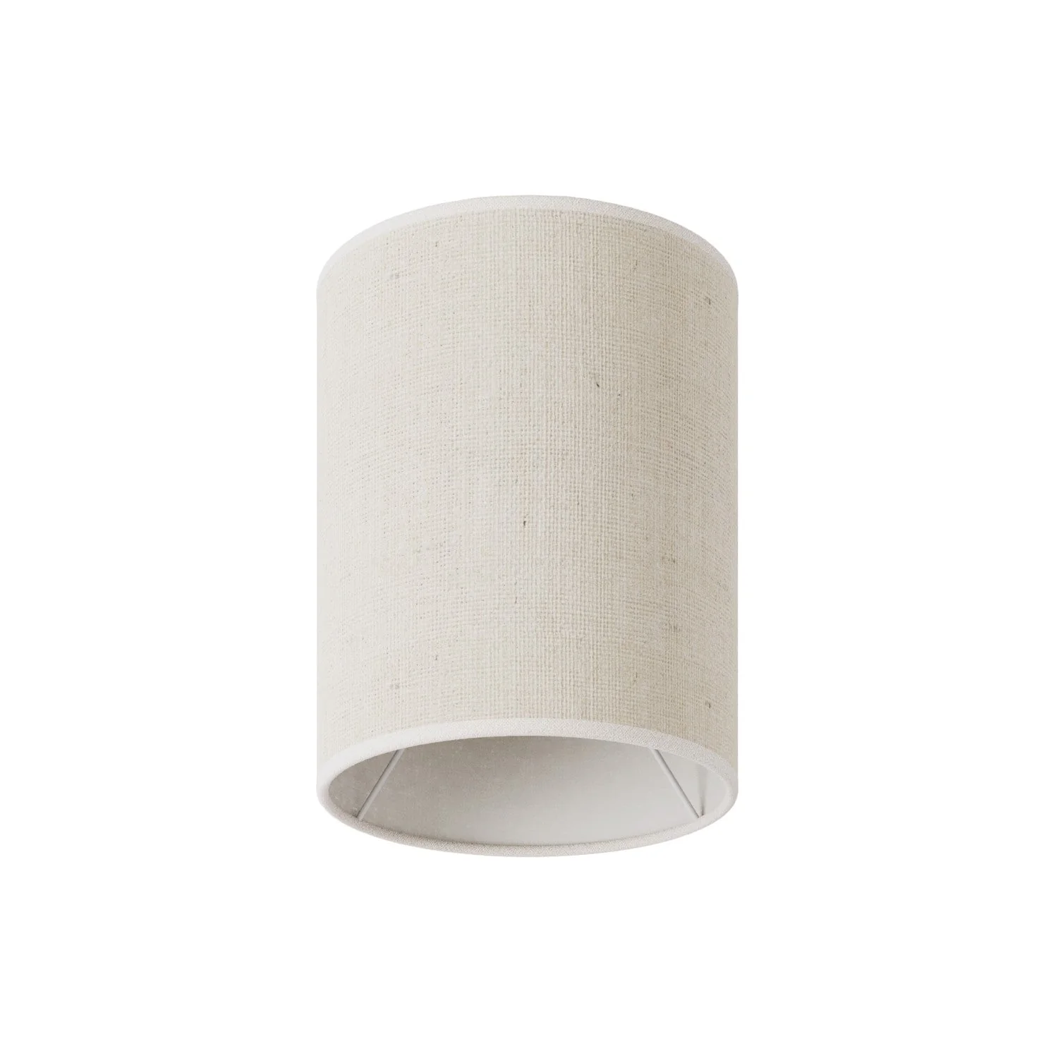 Zylinder-Lampenschirm S aus Stoff mit E27-Fassung – Made in Italy – Helles Jute