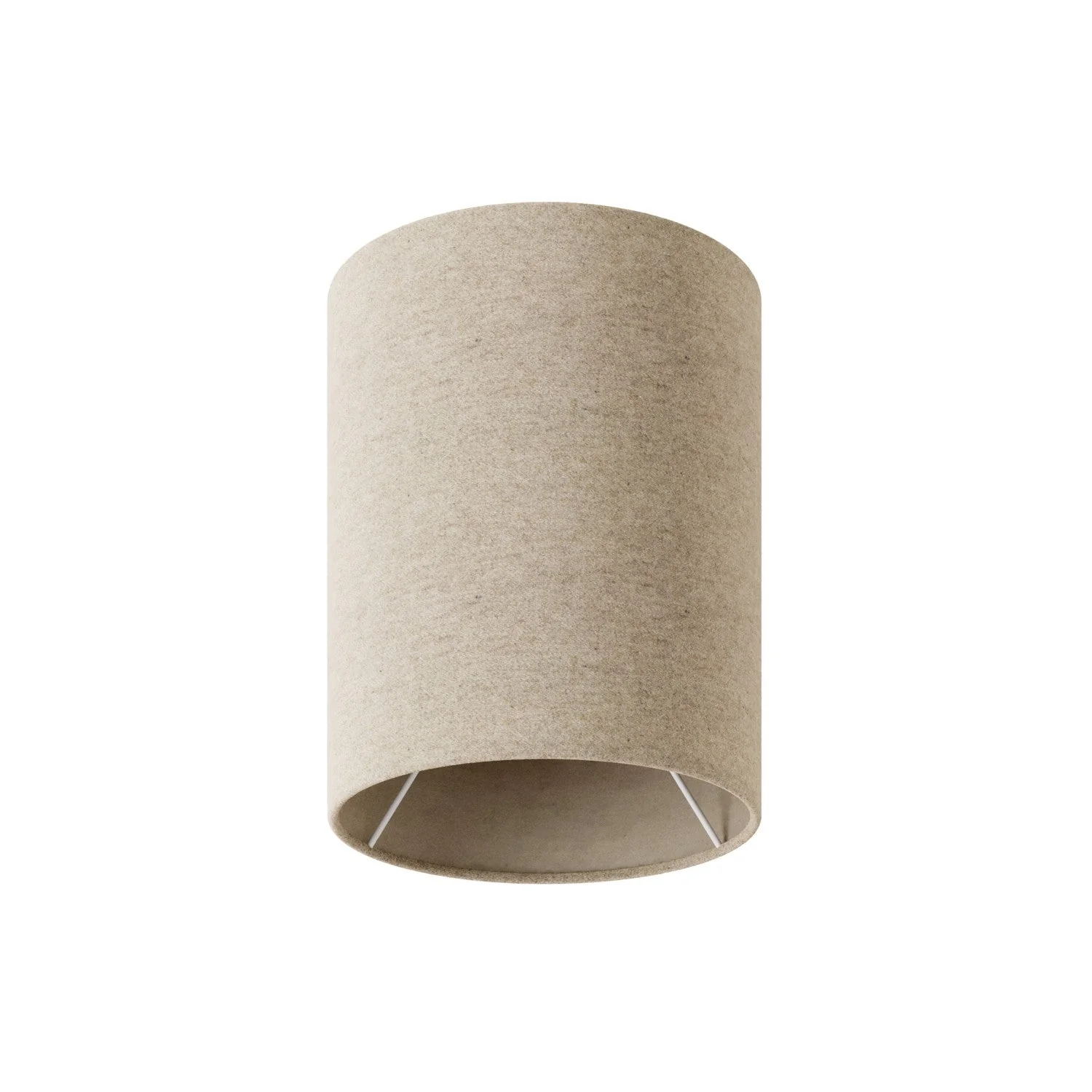 Zylindrischer Lampenschirm S aus Stoff mit E27-Anschluss – Made in Italy – Beige Wolle