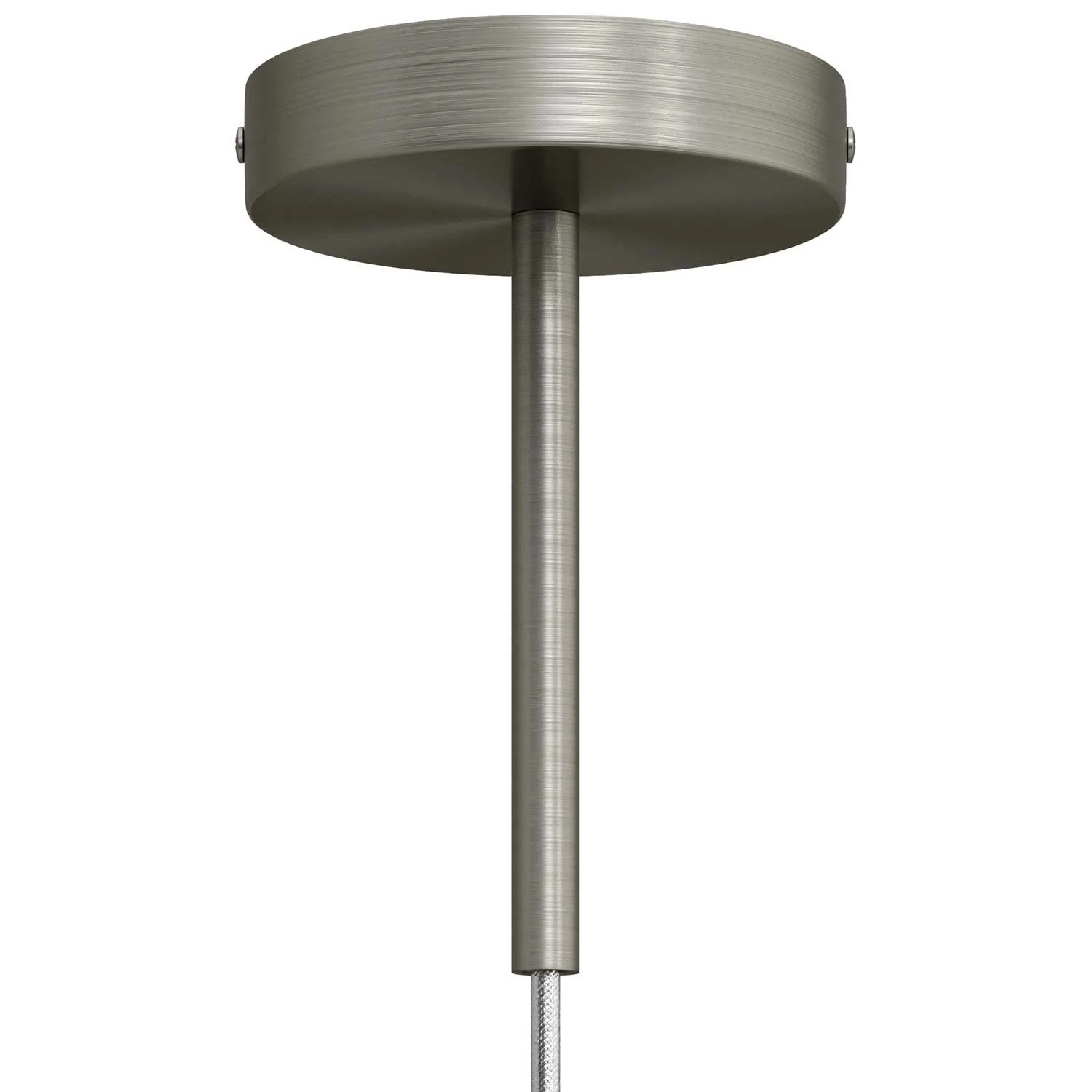 Zylindrisches Lampenbaldachin-Set aus Metall mit 15 cm Kabelzugentlastung – Satin-Titan