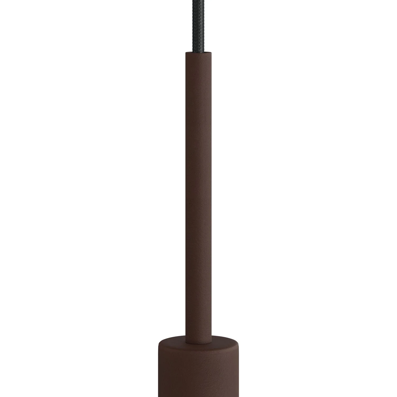 Zylindrische Metall-Zugentlastung 15 cm Länge mit Stange, Mutter und Scheibe – Dunkelrost lackiert - Image 2