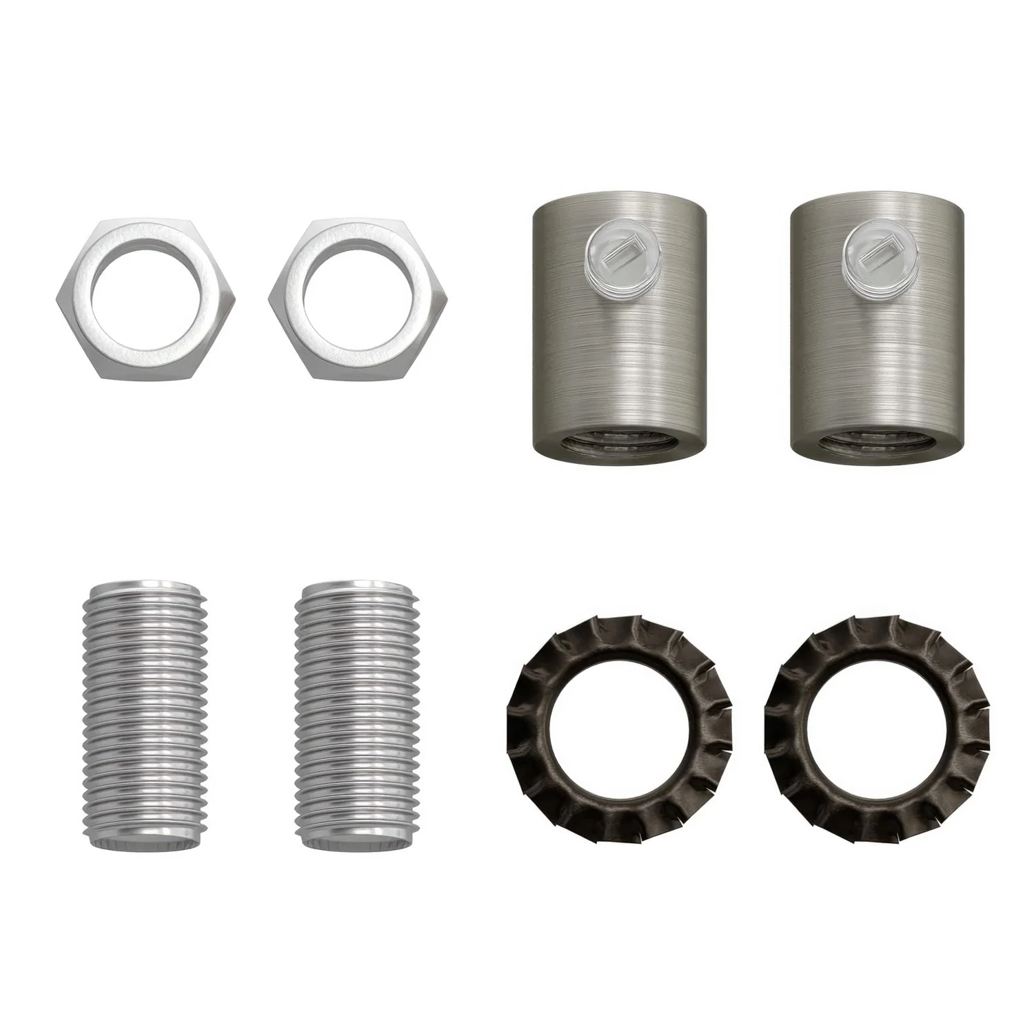 Zylindrische Kabelverschraubung aus Metall komplett mit Stab, Mutter und Unterlegscheibe – Satin-Titan - Image 4