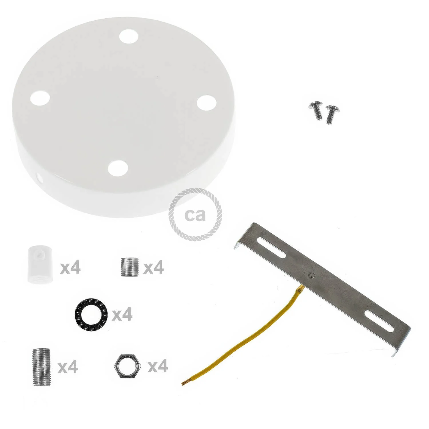 Zylindrischer Metallbaldachin mit 4 Löchern – Glänzendes Weiß - Image 8