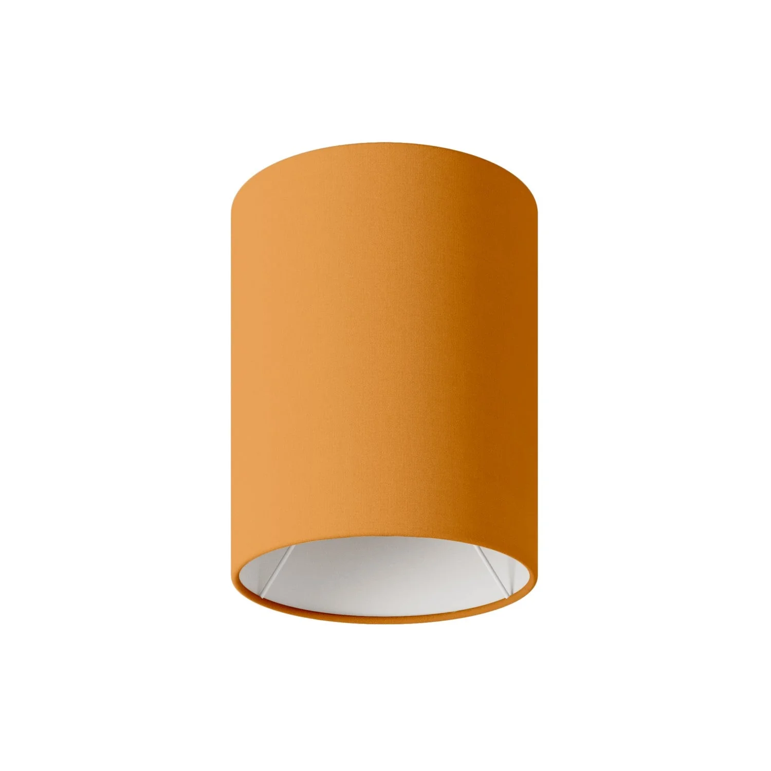 Zylinderschirm S aus Stoff mit E27-Fassung - Made in Italy - Mandarinen-Leinen