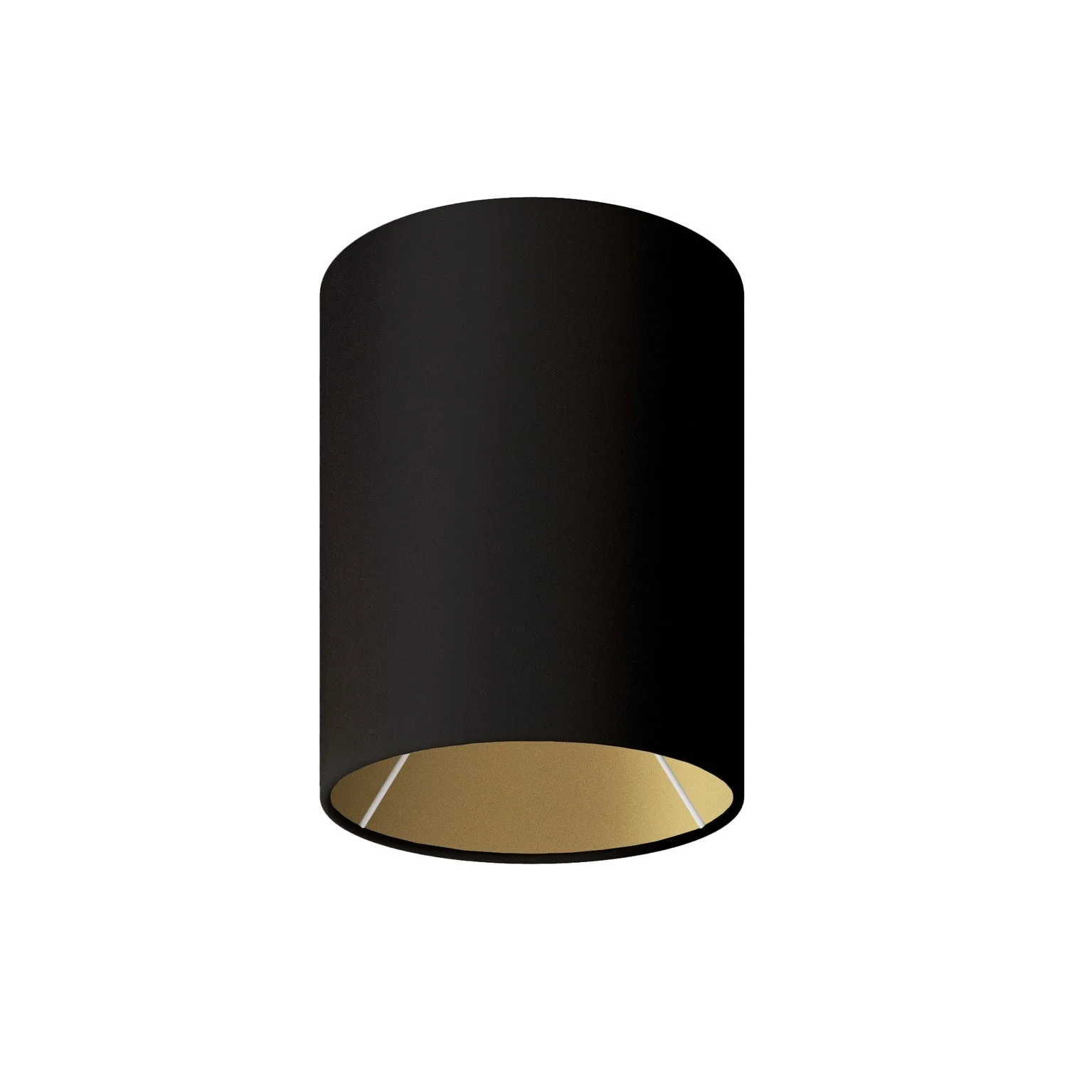 Zylinder-Lampenschirm S aus Stoff mit E27-Fassung - Made in Italy - Schwarz/Gold
