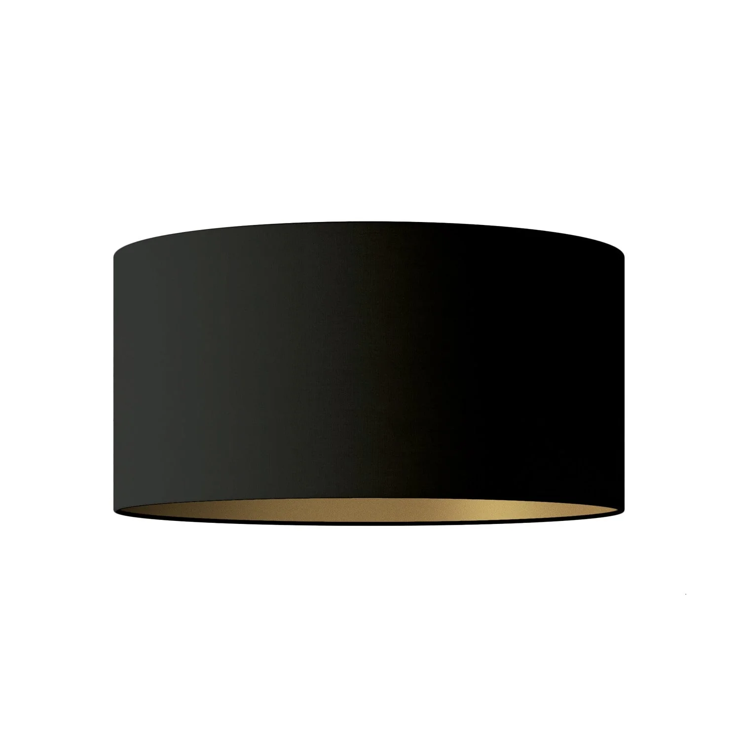 Zylinderschirm XL aus Stoff mit E27-Fassung – Made in Italy – Schwarz/Gold