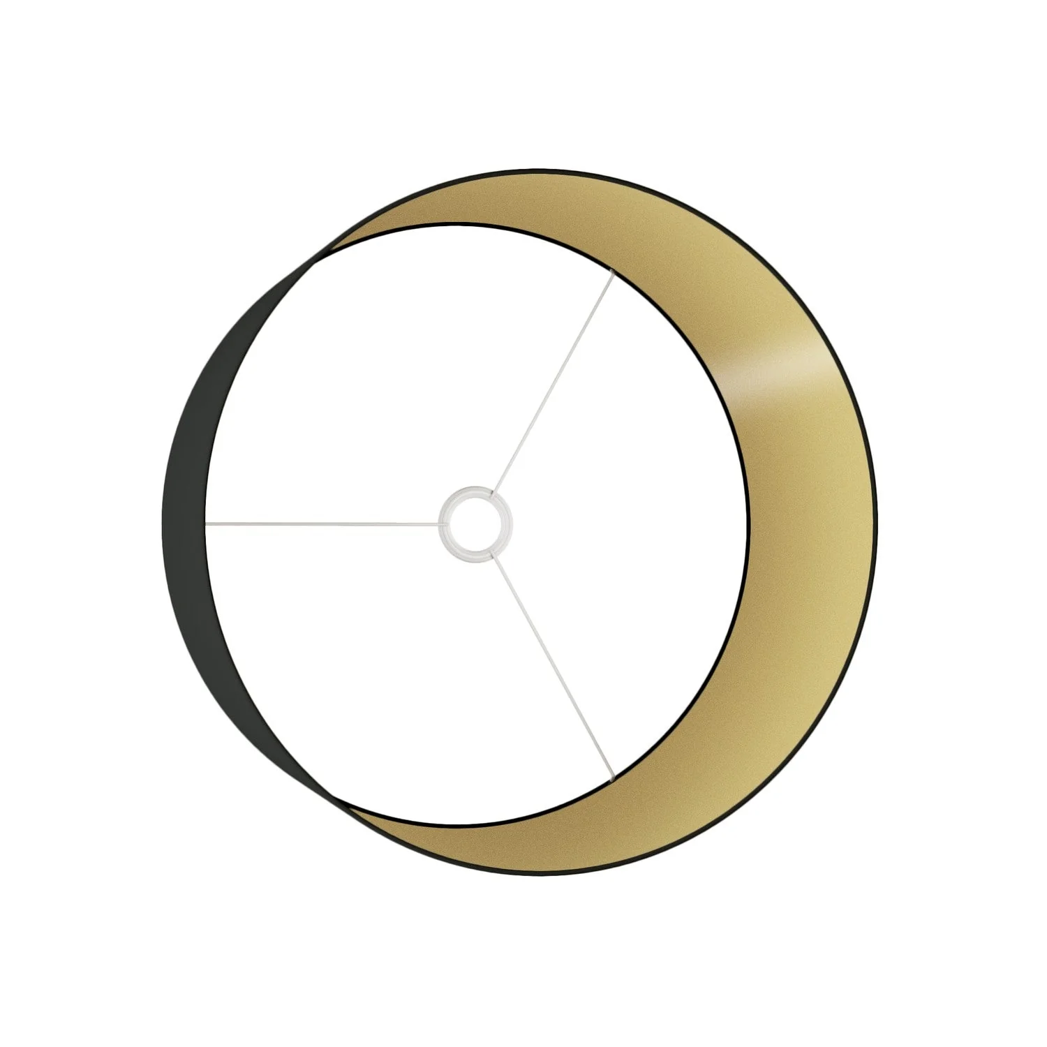 Zylinderschirm XL aus Stoff mit E27-Fassung – Made in Italy – Schwarz/Gold - Image 3