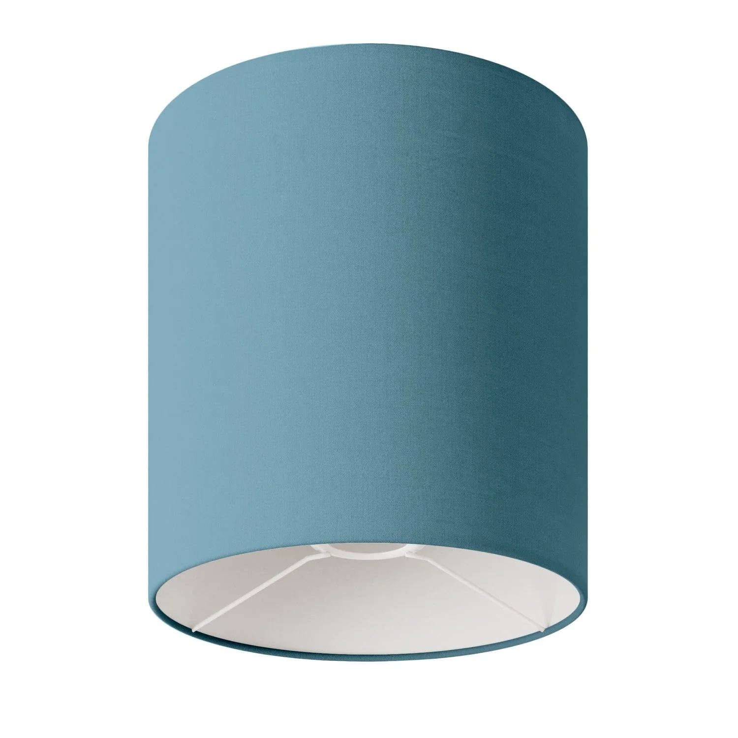 Zylinderschirm M aus Stoff mit E27-Fassung – Made in Italy – Hellblaue Teletta