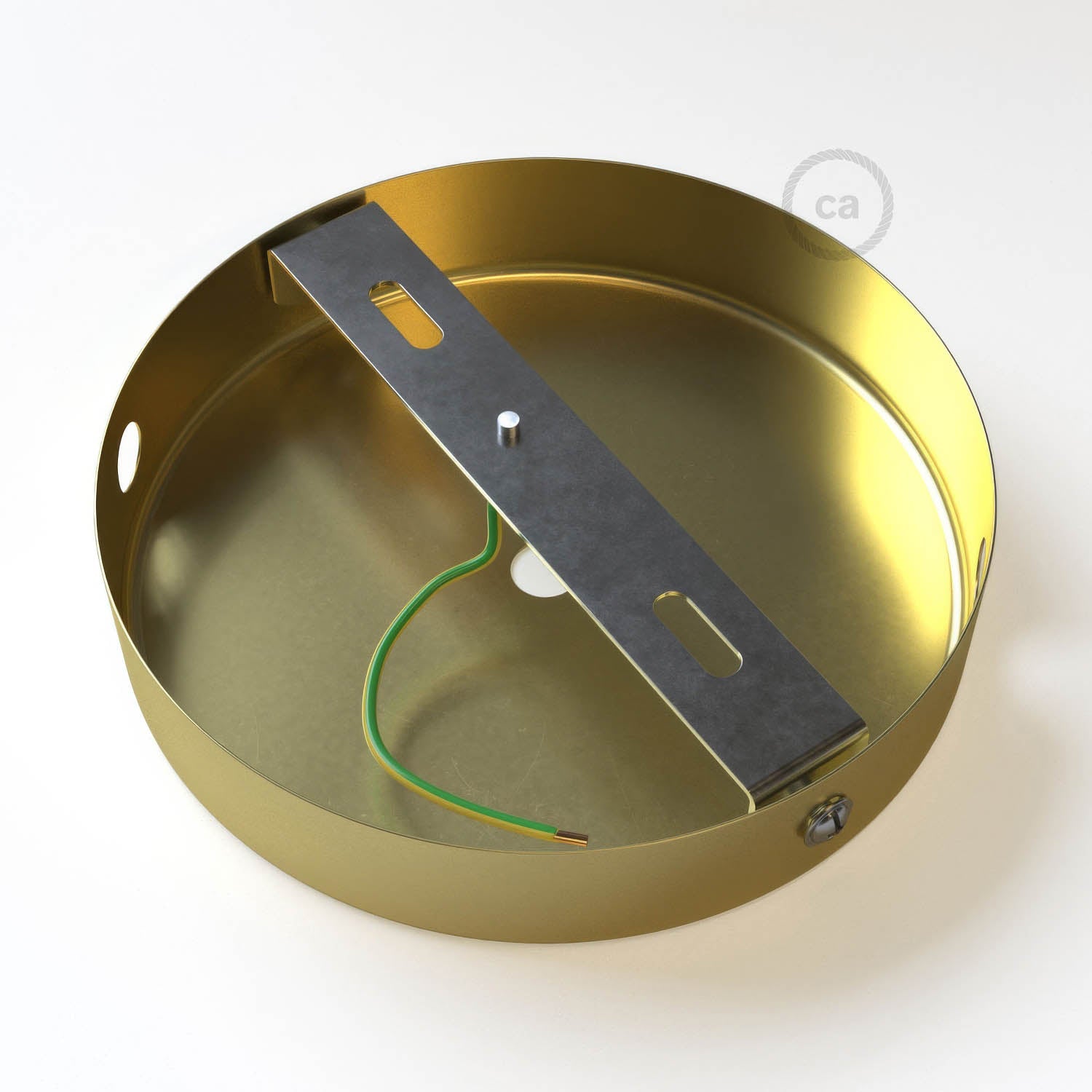 Zylindrisches Rosetten-Kit aus Metall mit 1 mittleren und 2 seitlichen Löchern – Messing - Image 9