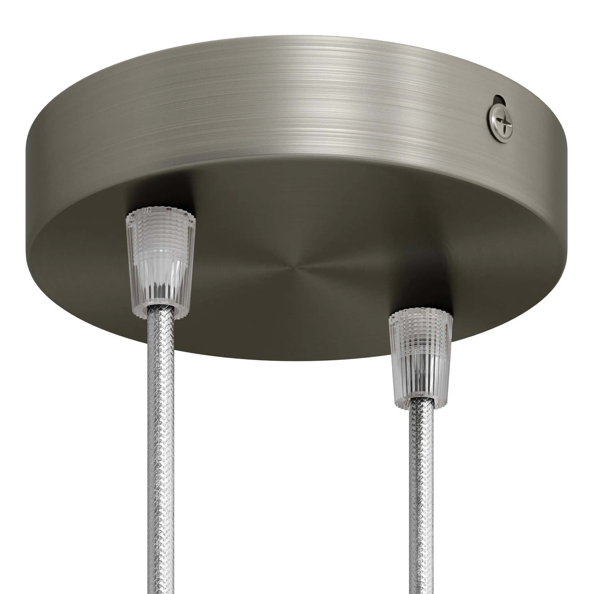Kit zylindrischer Lampenbaldachin aus Metall mit 2 Öffnungen - Satin-Titan