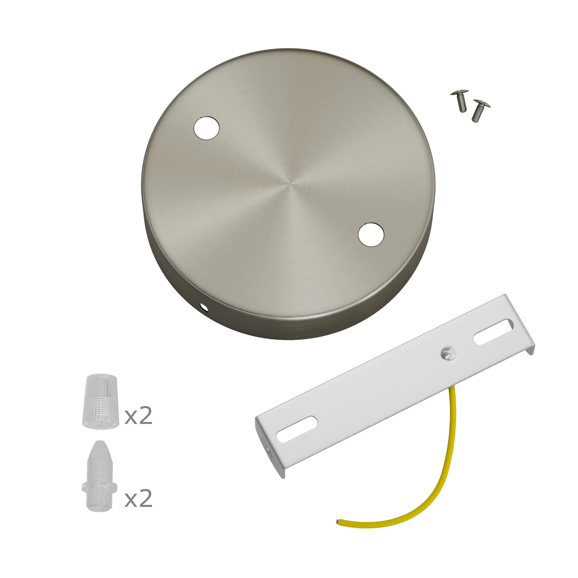 Kit zylindrischer Lampenbaldachin aus Metall mit 2 Öffnungen - Satin-Titan - Image 3